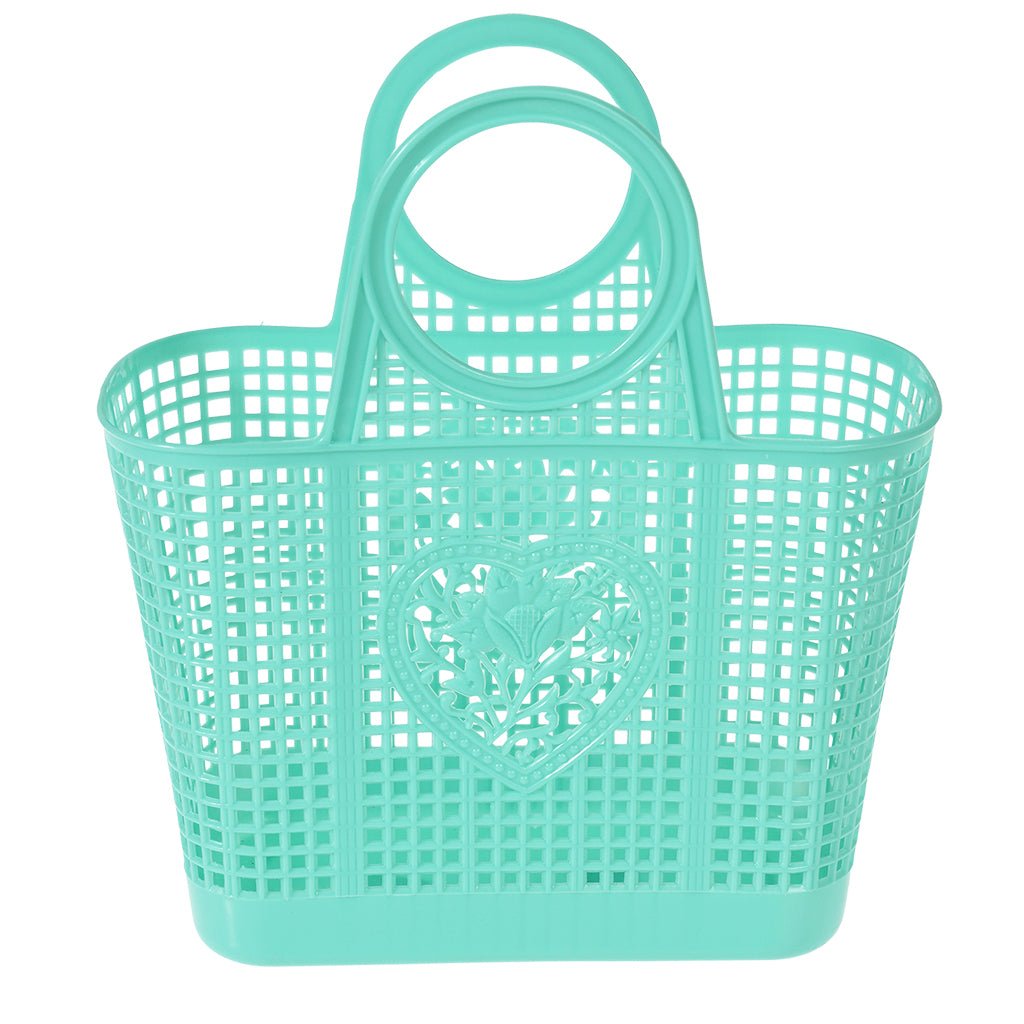 AMELIE PLASTIC BASKET BAG | AQUA - OTHERLETTERS