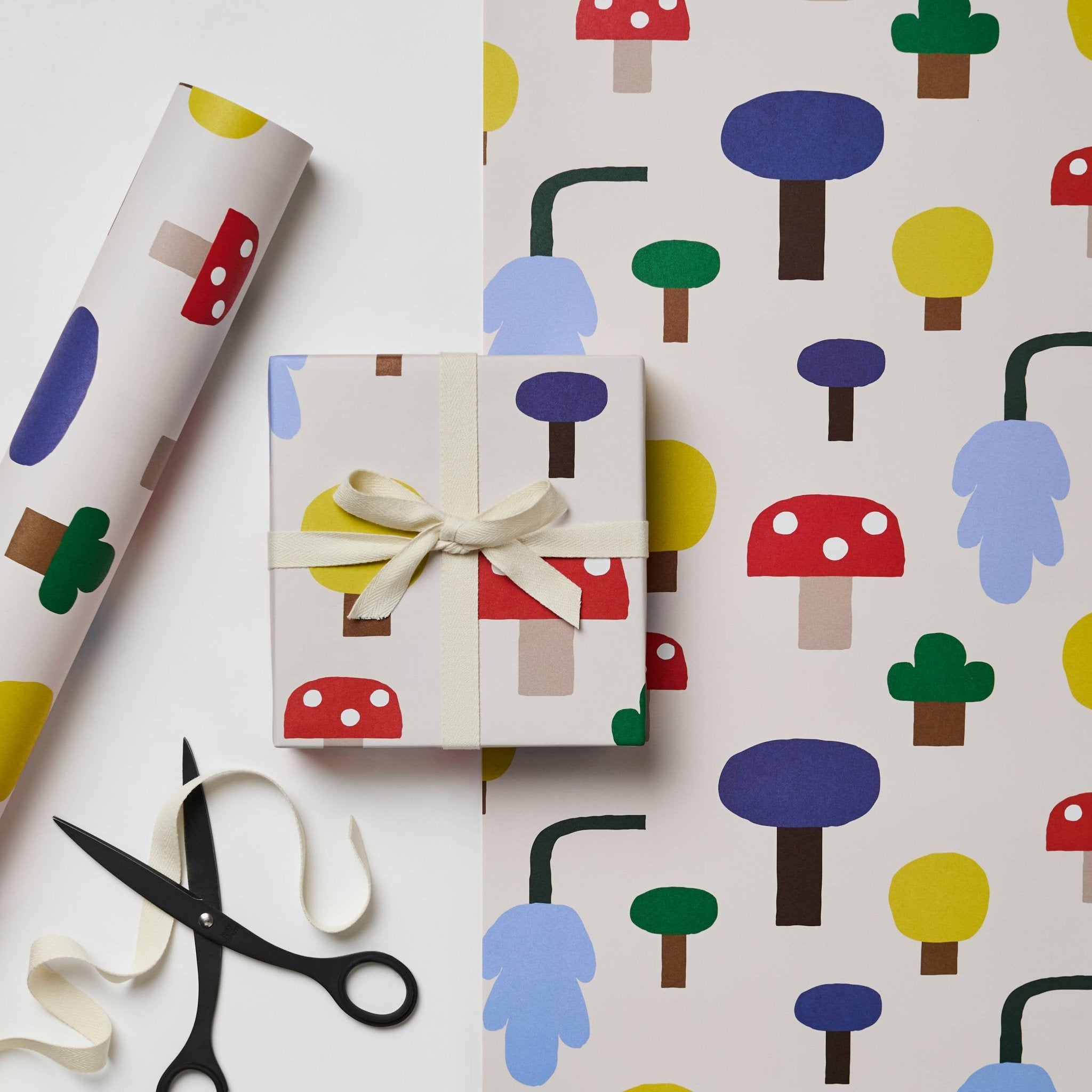 AYESHA PEARCE OAK LEAF & MUSHROOM GIFT WRAP | 3 SHEETS ROLLED - OTHERLETTERS