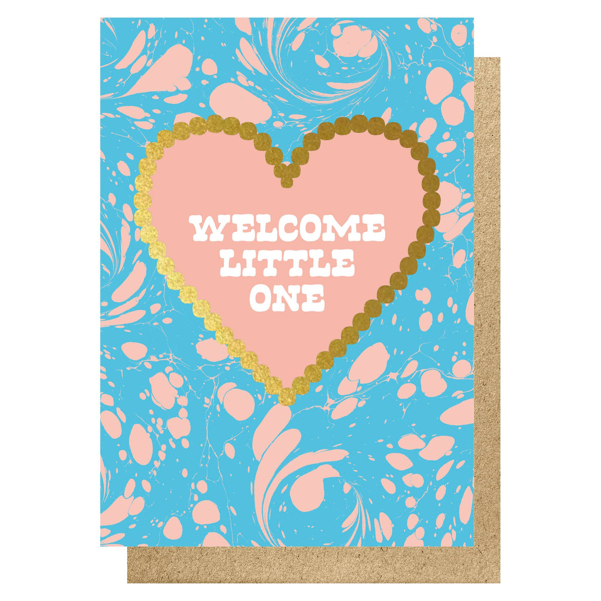 WELCOME LITTLE ONE MARBLE PRINT FOIL | CARD BY LUCKY INK