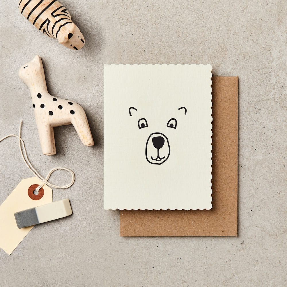 BEAR FACE | MINI CARD BY KATIE LEAMON - OTHERLETTERS