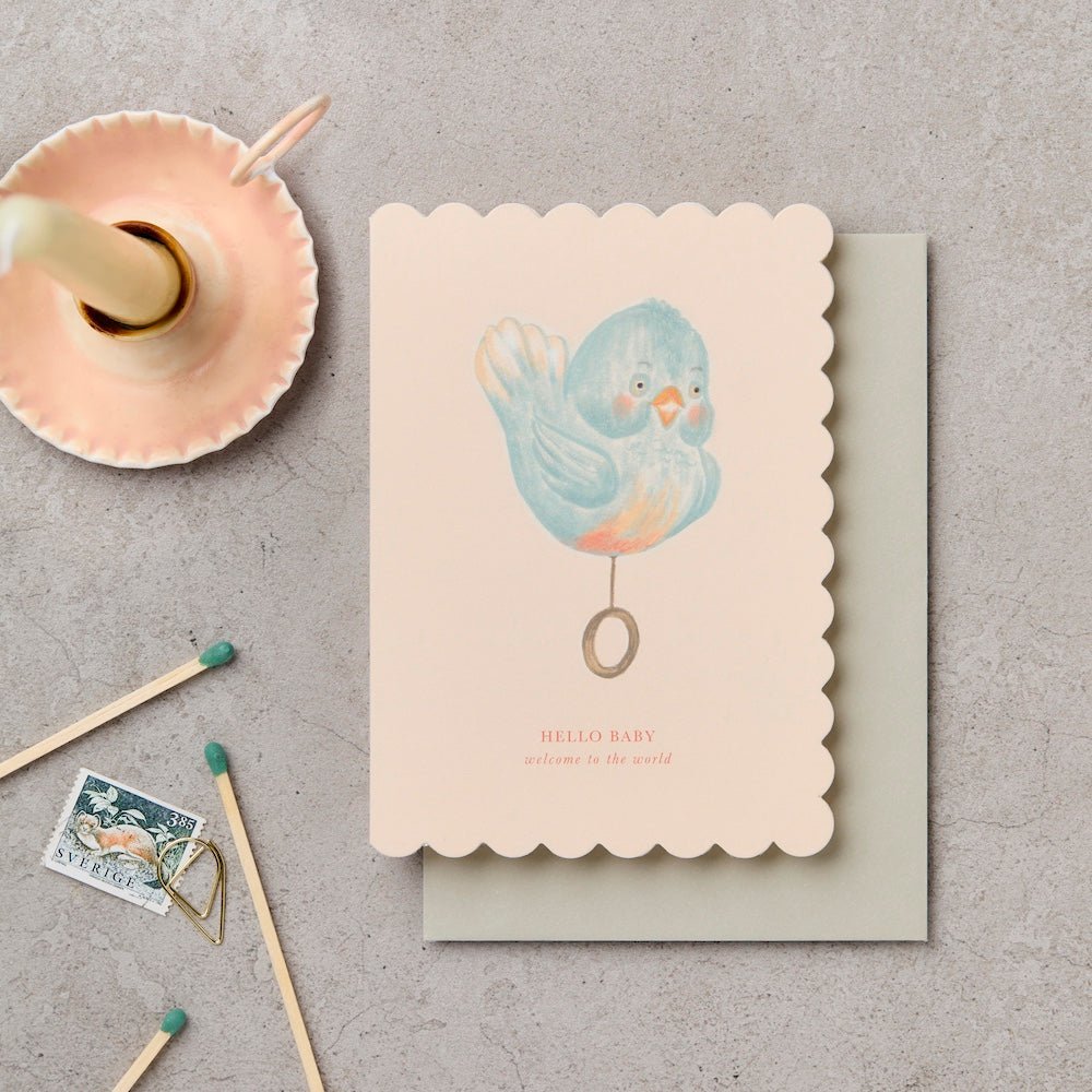 BIRDIE HELLO BABY WELCOME TO THE WORLD | CARD BY KATIE LEAMON - OTHERLETTERS
