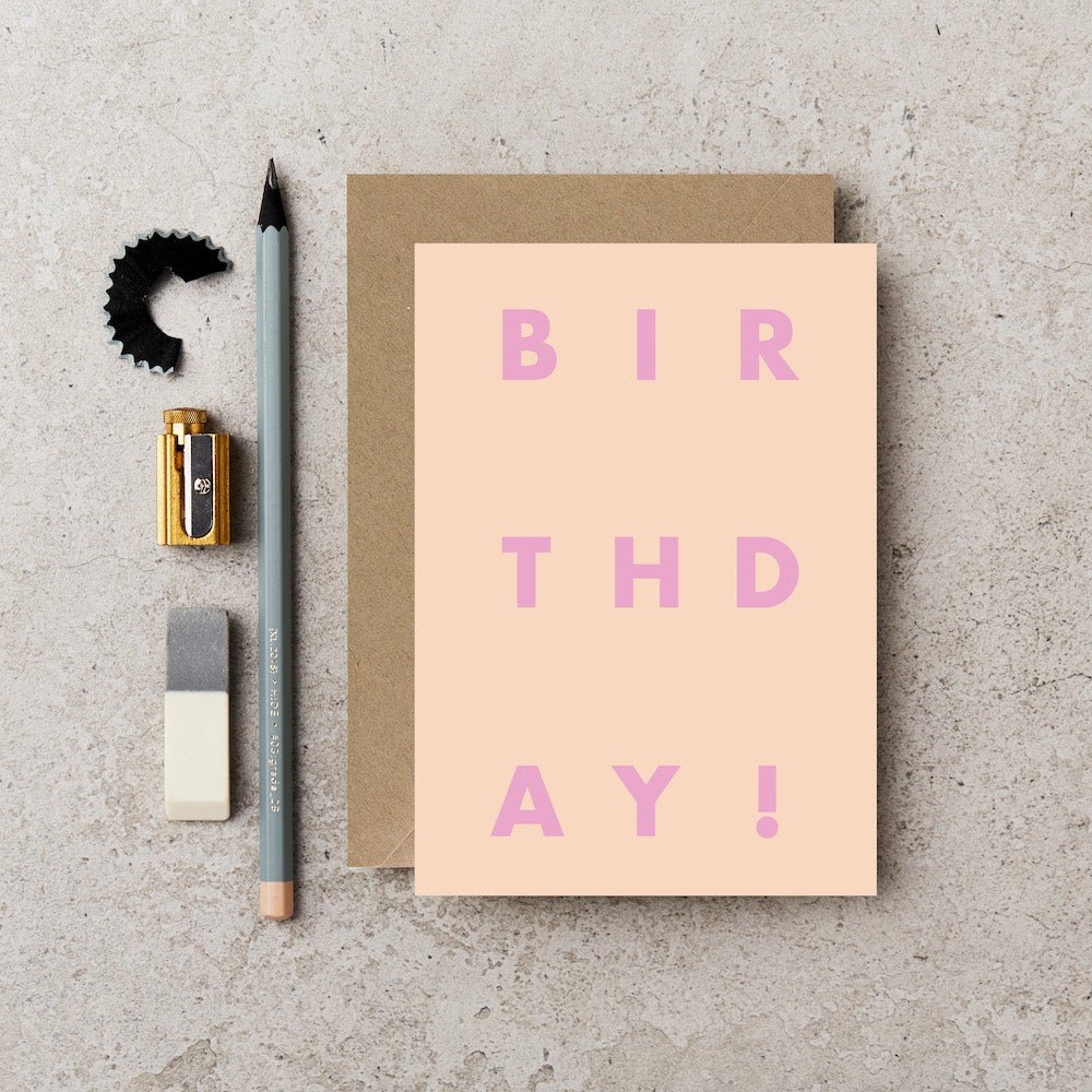 BIRTHDAY! (NUDE/PINK) | CARD BY CUB - OTHERLETTERS