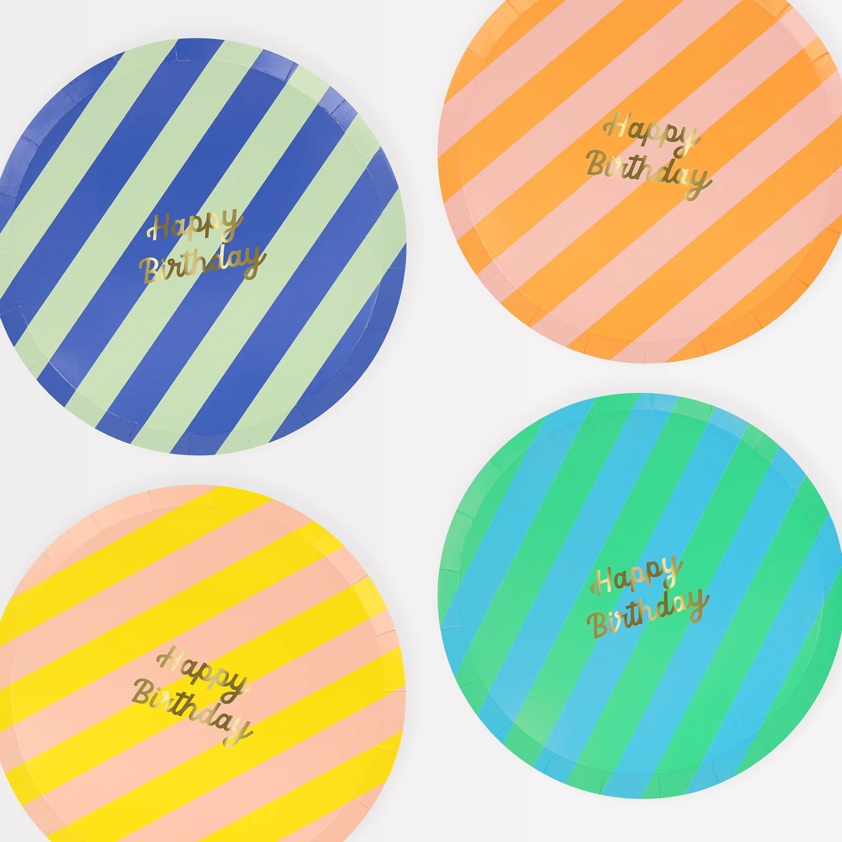 BIRTHDAY STRIPES PAPER PLATES - OTHERLETTERS