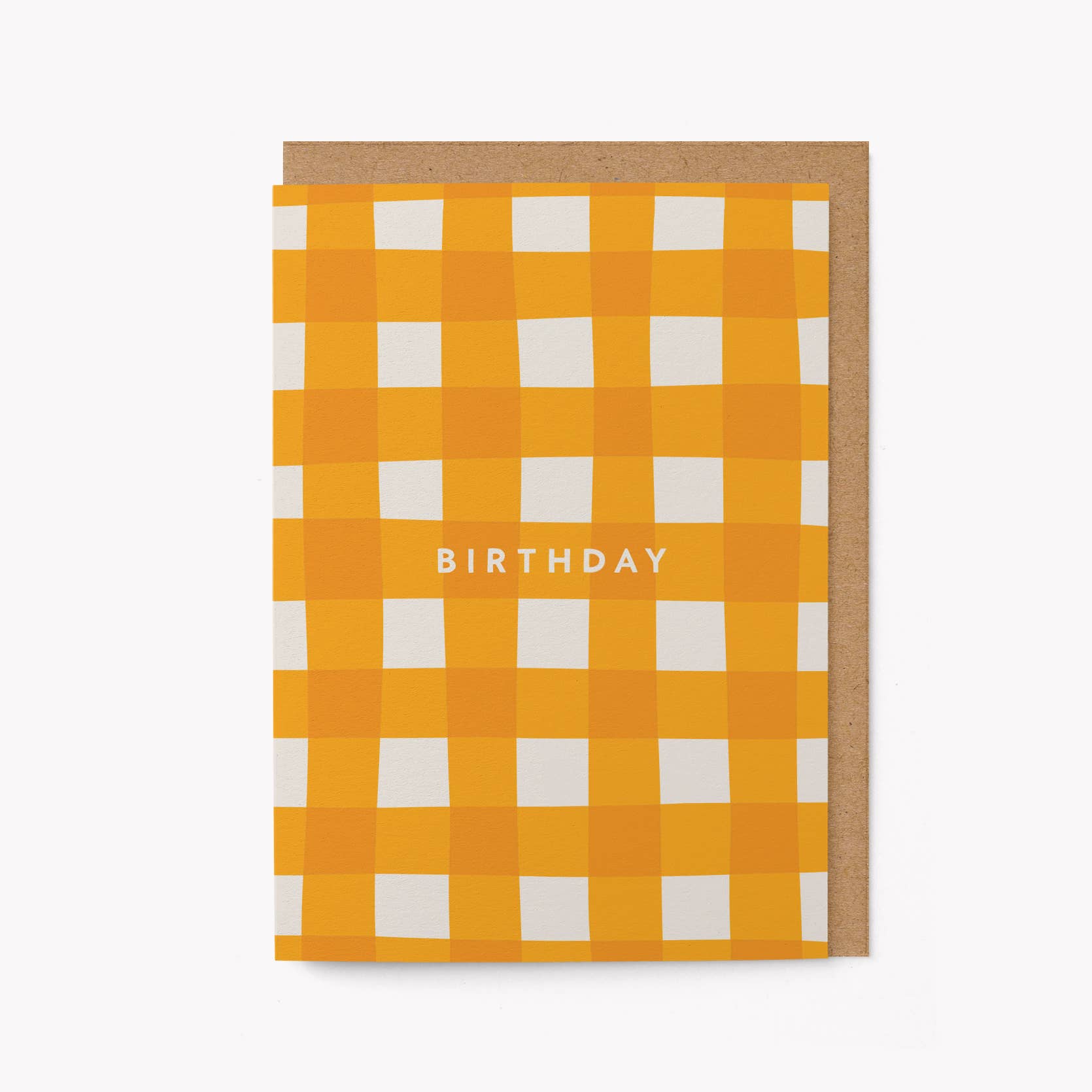 BIRTHDAY (YELLOW GINGHAM) | CARD BY GRAPHIC FACTORY - OTHERLETTERS