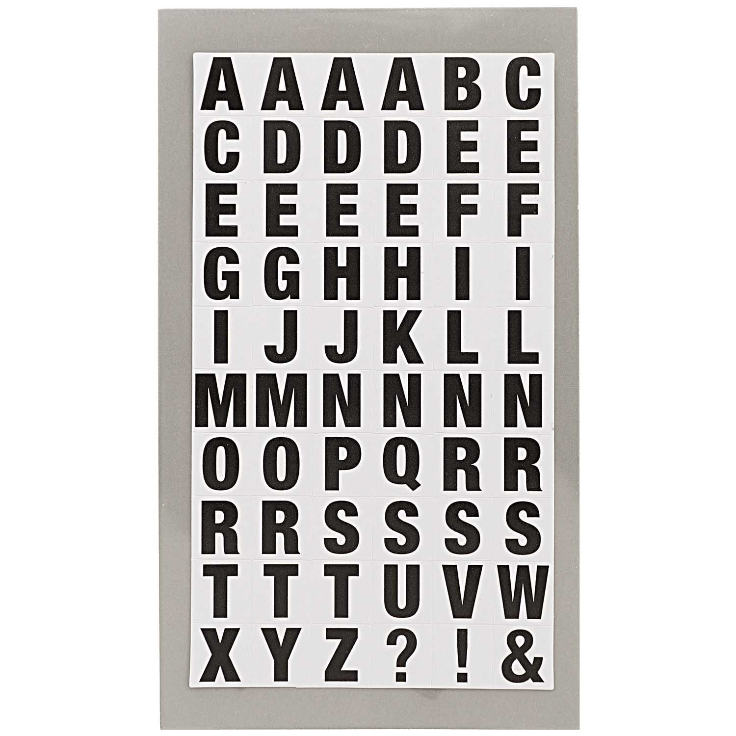 BLACK ON WHITE ALPHABET STICKERS - OTHERLETTERS