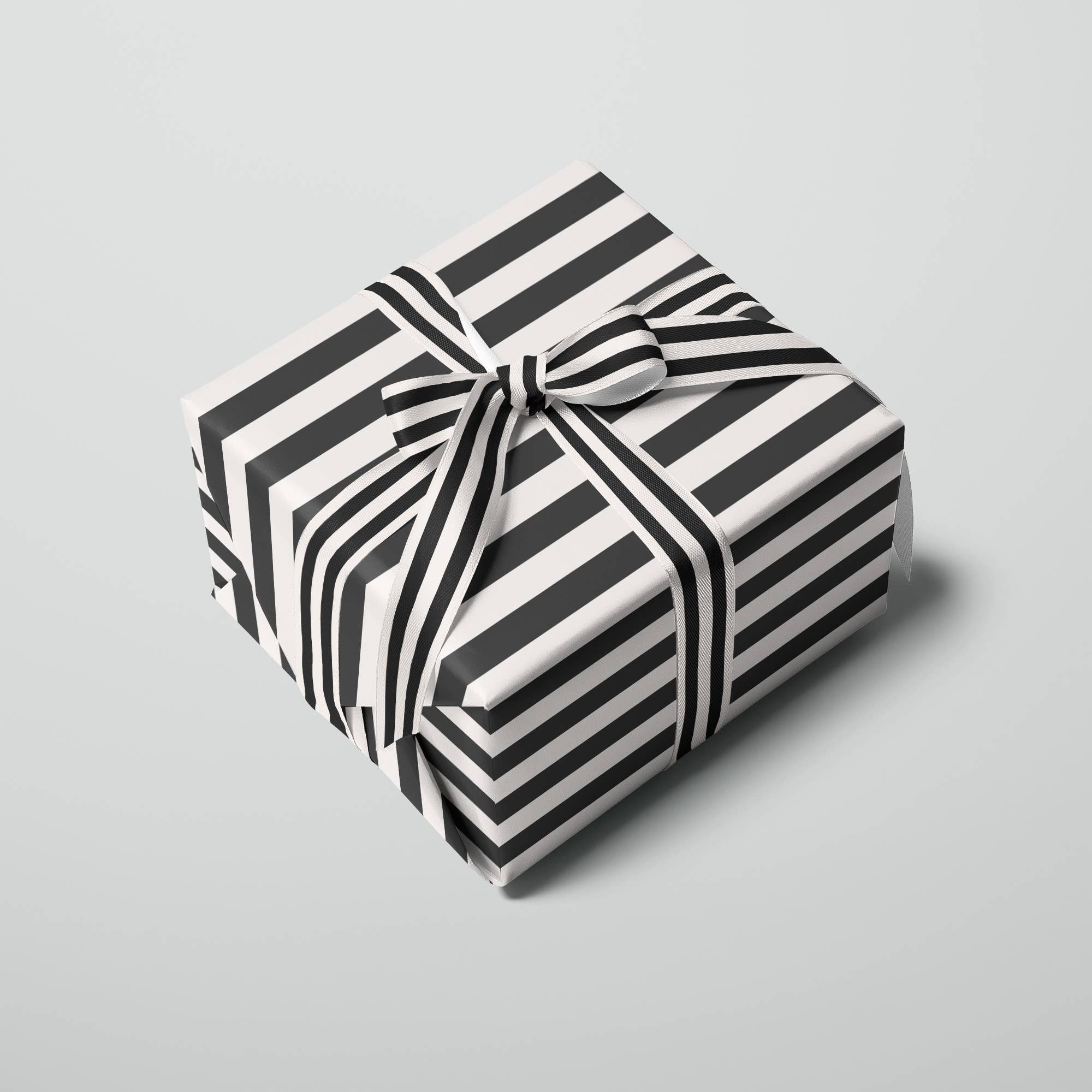 BLACK STRIPE GIFT WRAP | 3 SHEETS ROLLED - OTHERLETTERS