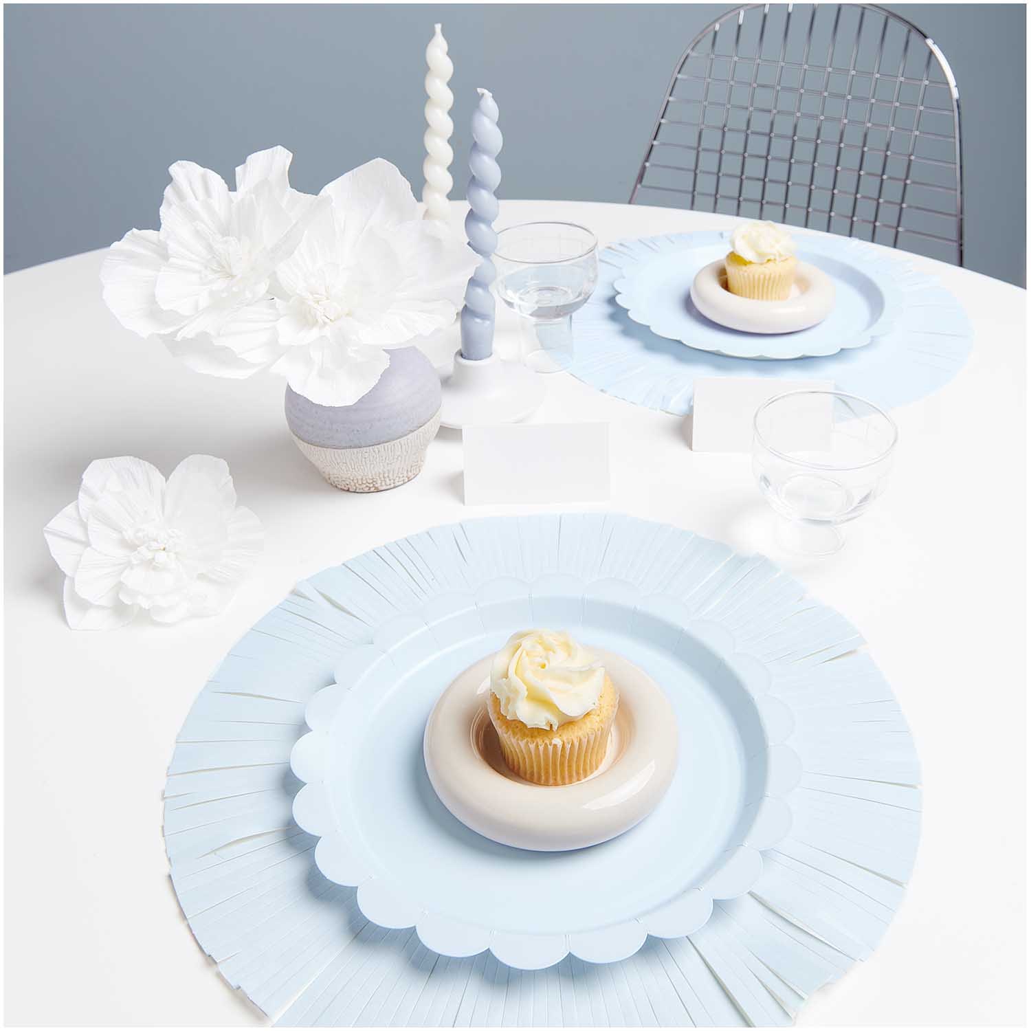 BLUE FRINGE CAKE/ FRINGE PLACE MATS - OTHERLETTERS