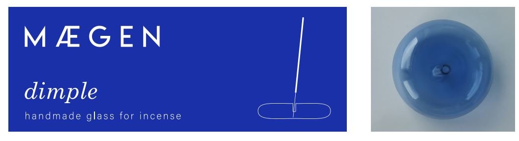 BLUE GLASS DIMPLE INCENSE HOLDER BY MAEGEN - OTHERLETTERS