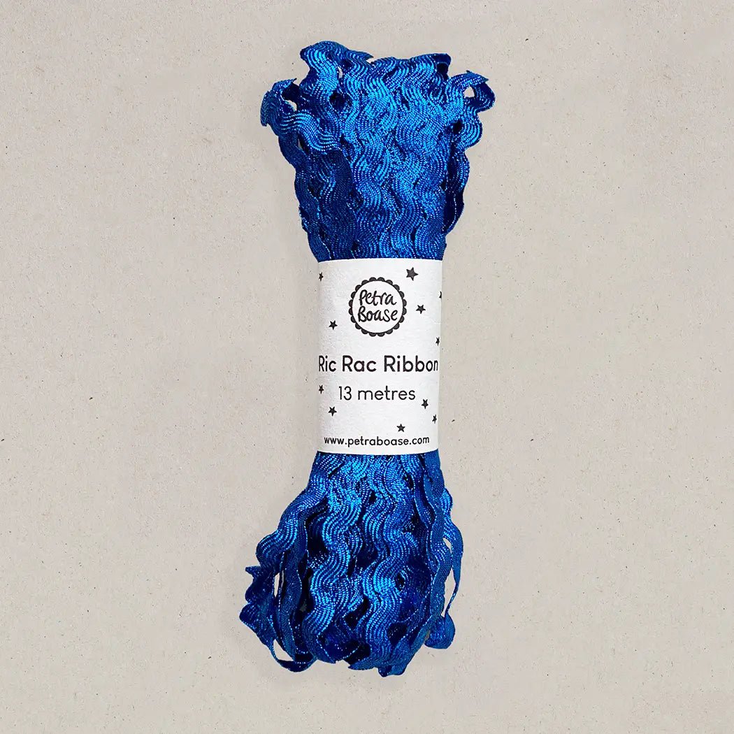 BLUE SAPPHIRE METALLIC RIC RAC RIBBON (13m) | BY PETRA BOASE - OTHERLETTERS