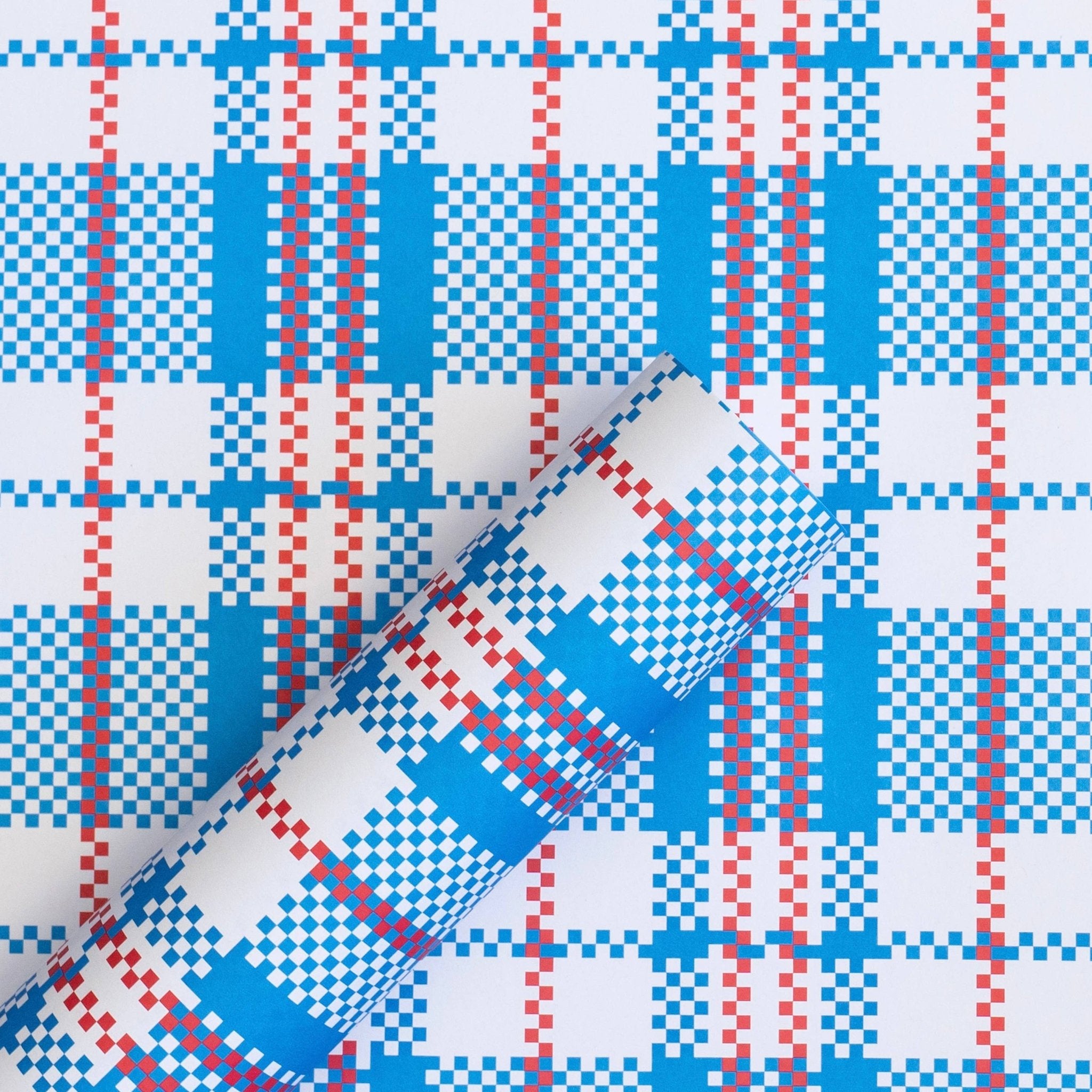 BLUE SHOPPER GIFT WRAP | 3 SHEETS ROLLED - OTHERLETTERS