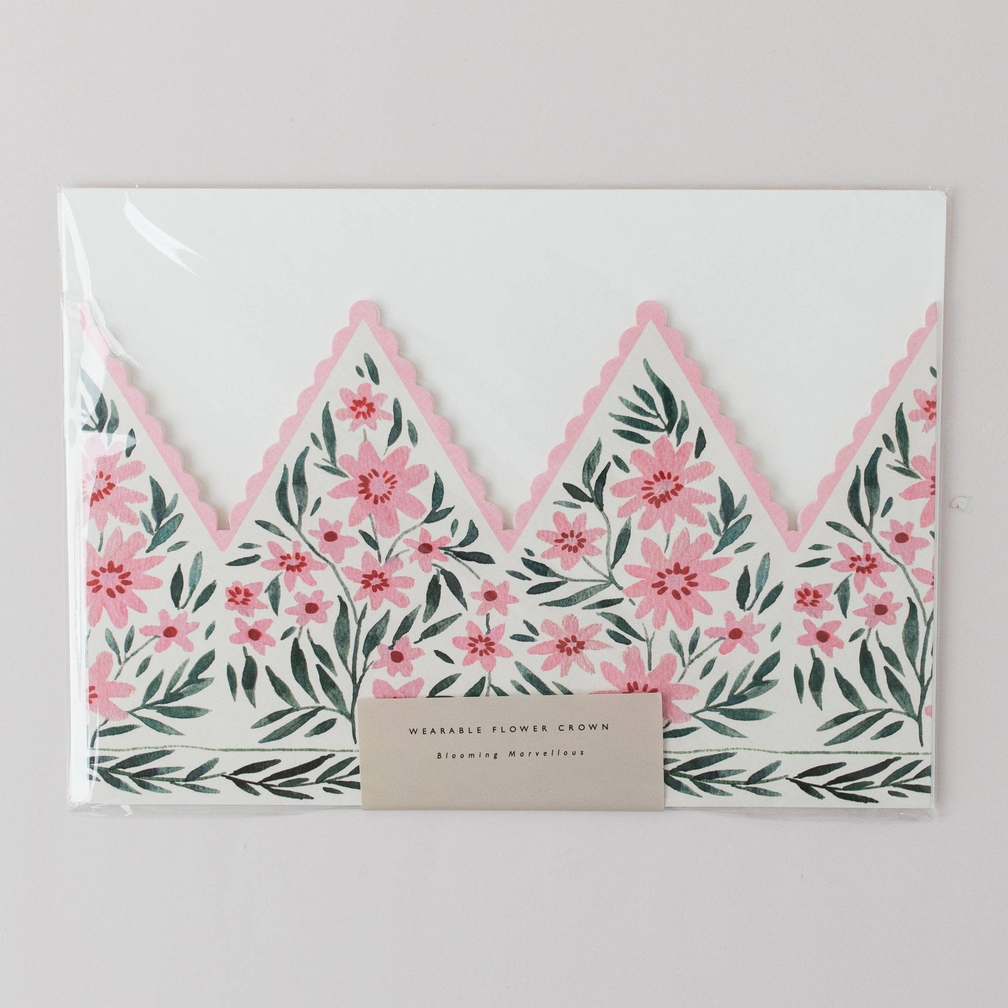 BOTANICAL PARTY HAT CROWN PINK COSMOS | CARD BY KATIE HOUSLEY - OTHERLETTERS