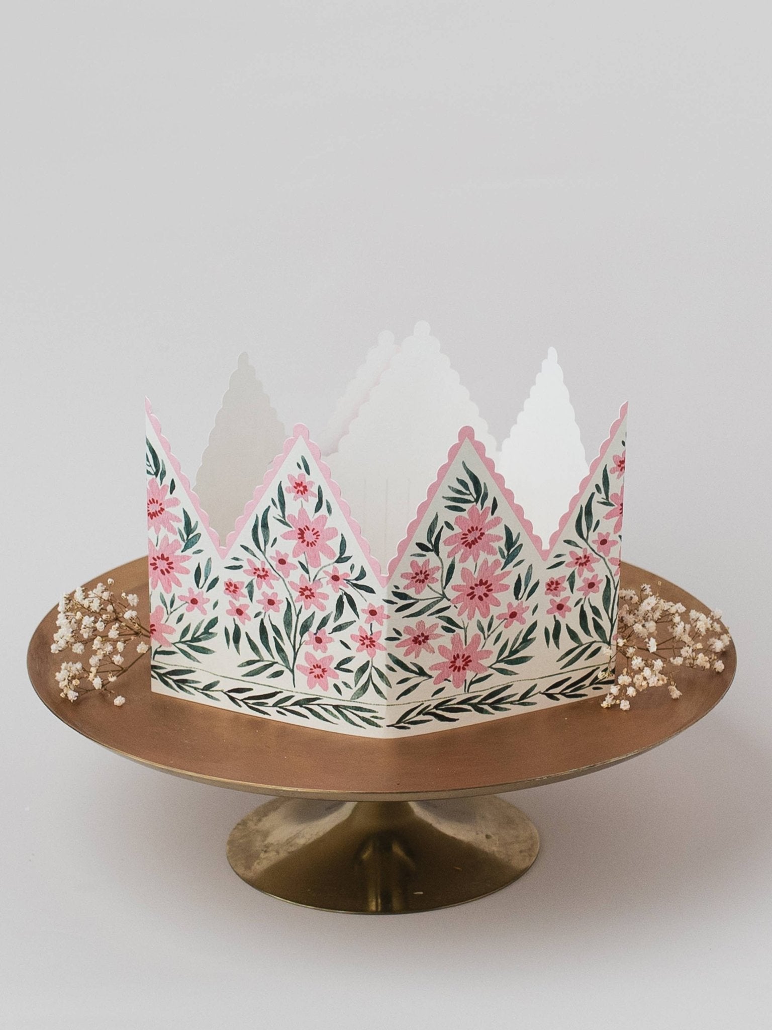 BOTANICAL PARTY HAT CROWN PINK COSMOS | CARD BY KATIE HOUSLEY - OTHERLETTERS