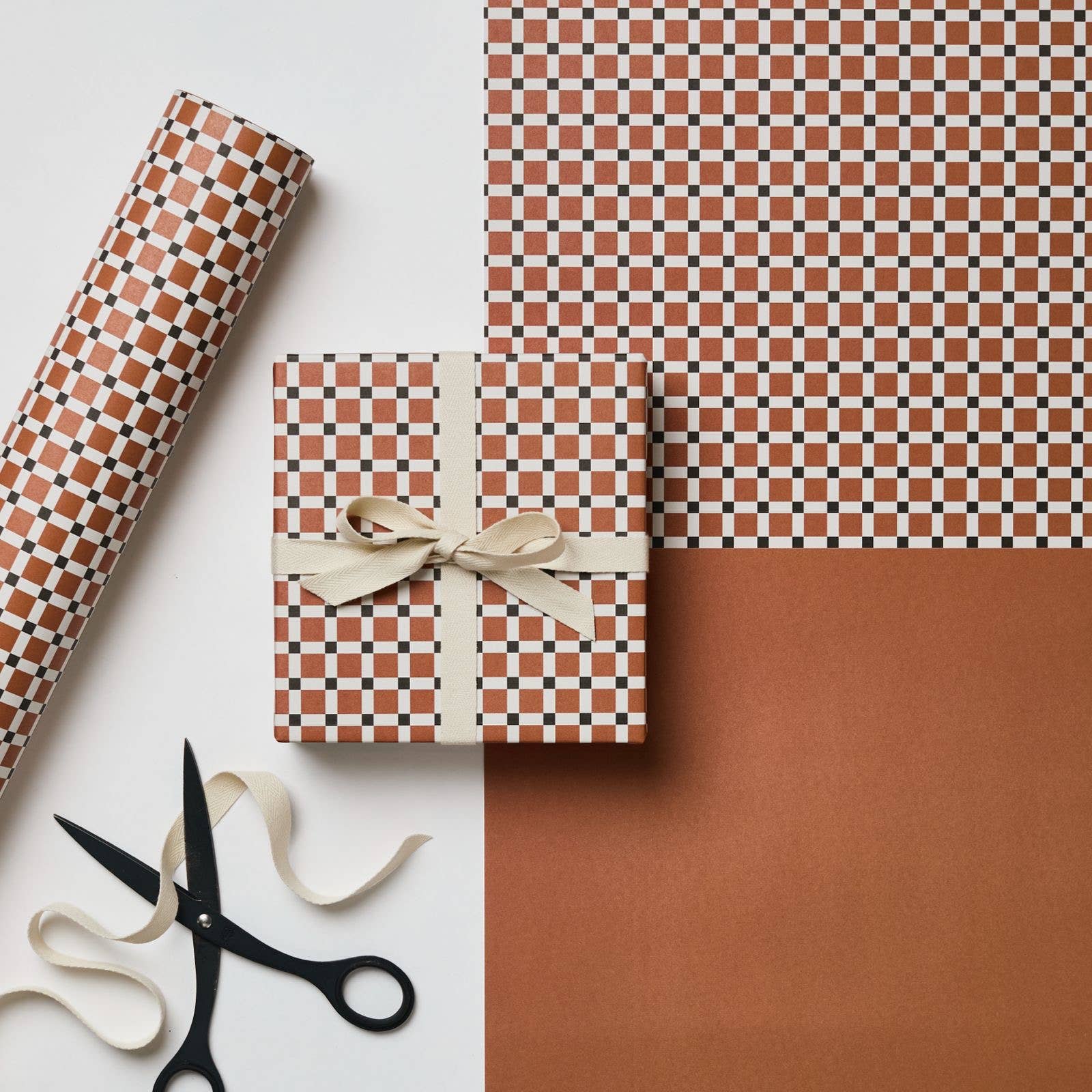BRUGGE TILE GIFT WRAP PAPER | 3 SHEETS ROLLED - OTHERLETTERS
