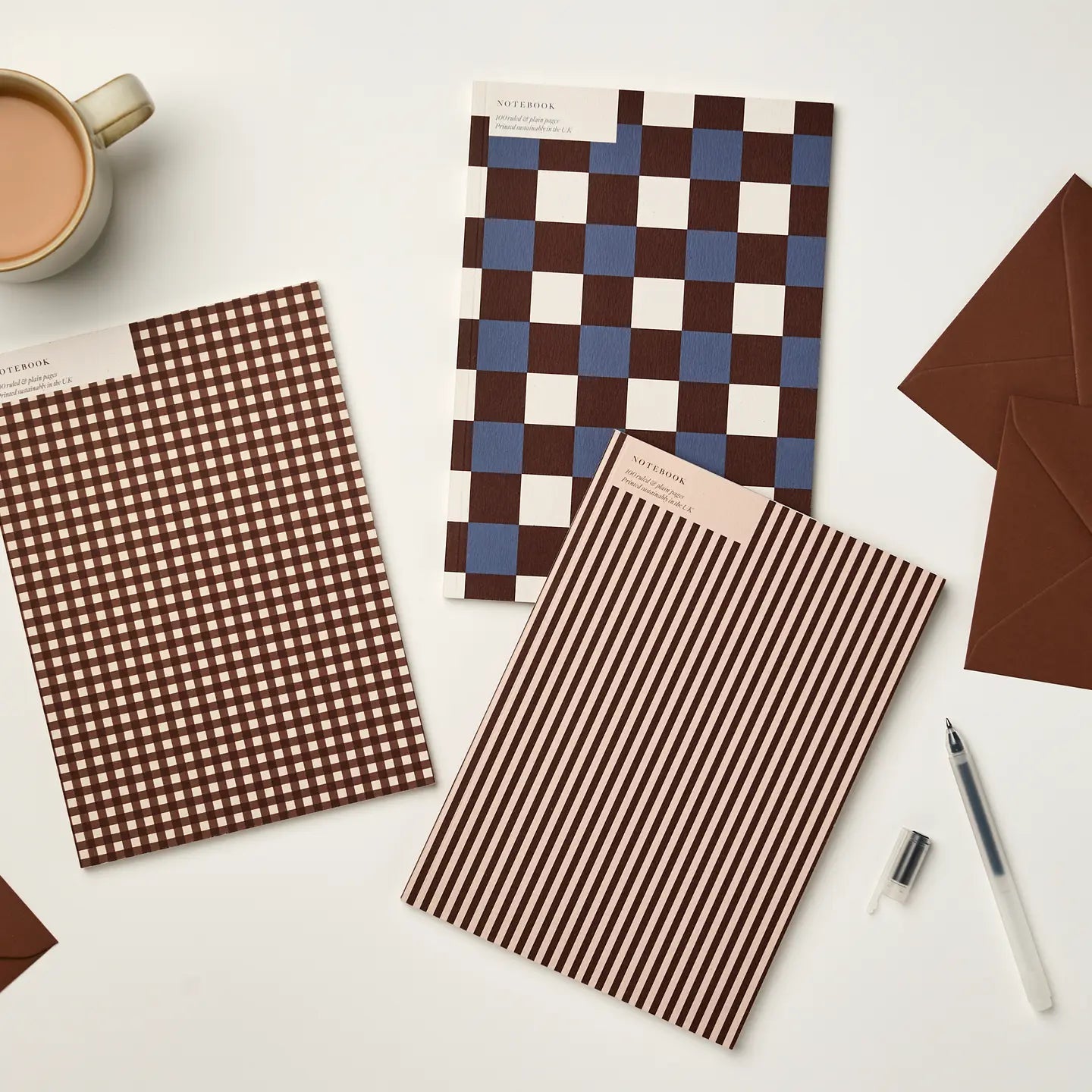 BURGUNDY/ BLUE TILE NOTEBOOK - OTHERLETTERS