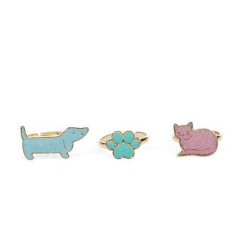 CAT & DOG GLITTER RINGS | SET OF 3 - OTHERLETTERS