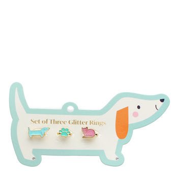 CAT & DOG GLITTER RINGS | SET OF 3 - OTHERLETTERS