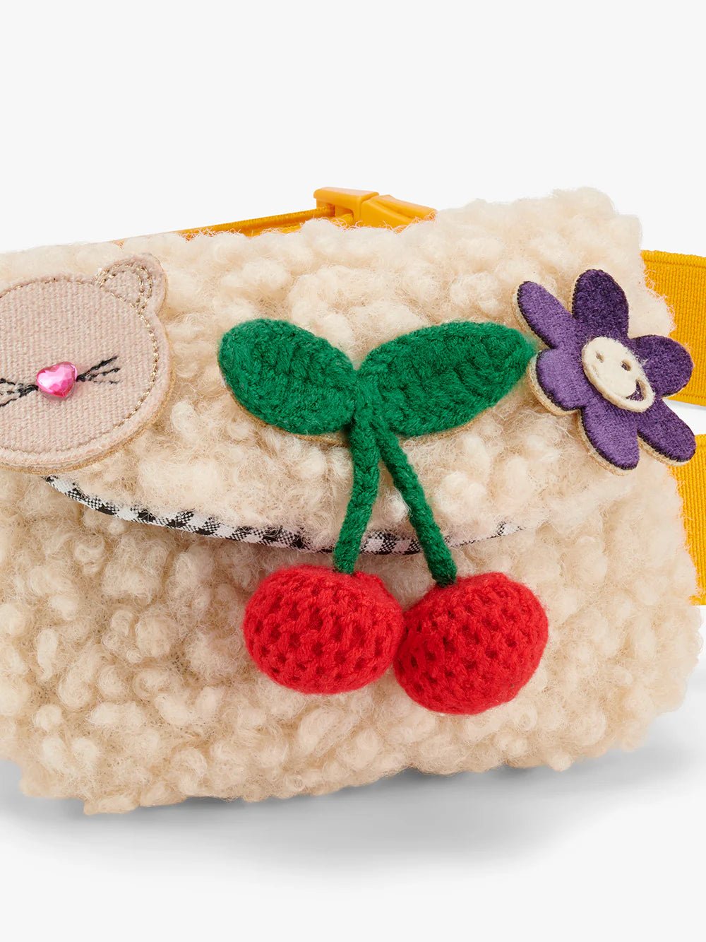 CHERRY POM POM BORG PURSE BELT BAG - OTHERLETTERS