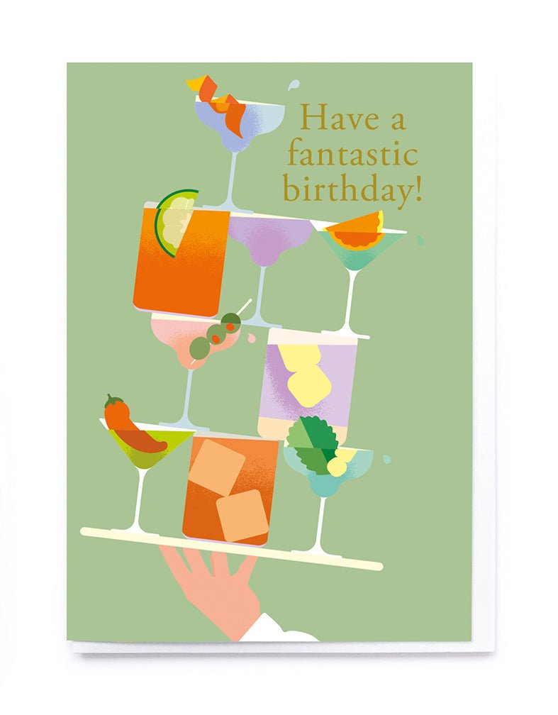 COLOURFUL COCKTAILS HAVE A FANTASTIC BIRTHDAY | CARD BY NOI - OTHERLETTERS