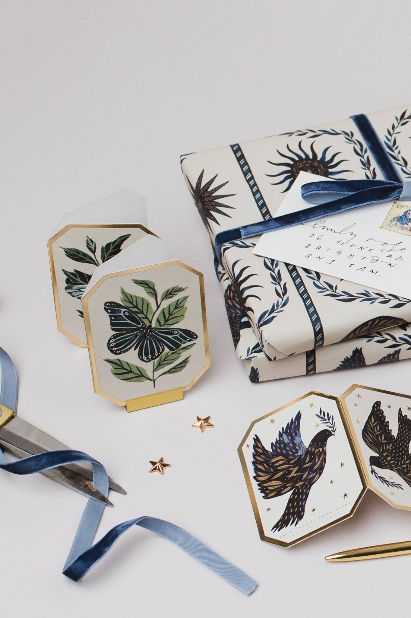 CONCERTINA BOTANICAL BUTTERFLIES DIE CUT | MINI CARD BY KATIE HOUSLEY - OTHERLETTERS