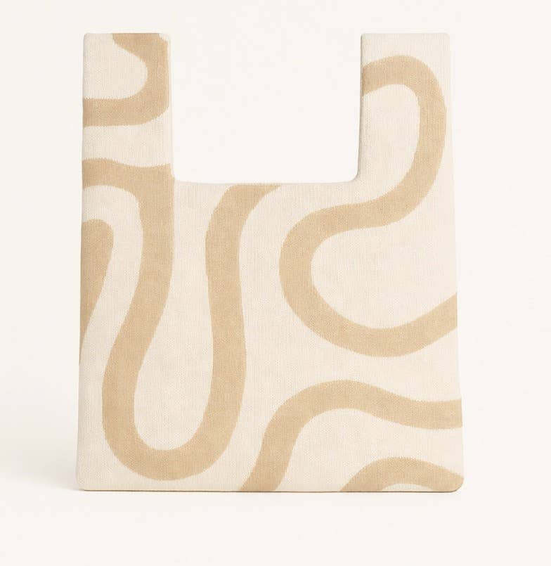 CREAM ABSTRACT FLOW KNITTED BAG | MEDIUM - OTHERLETTERS