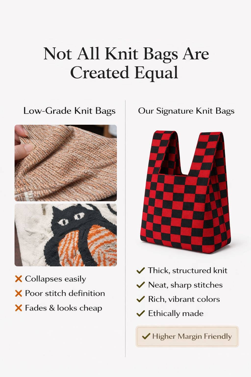 CREAM ABSTRACT FLOW KNITTED BAG | MEDIUM - OTHERLETTERS
