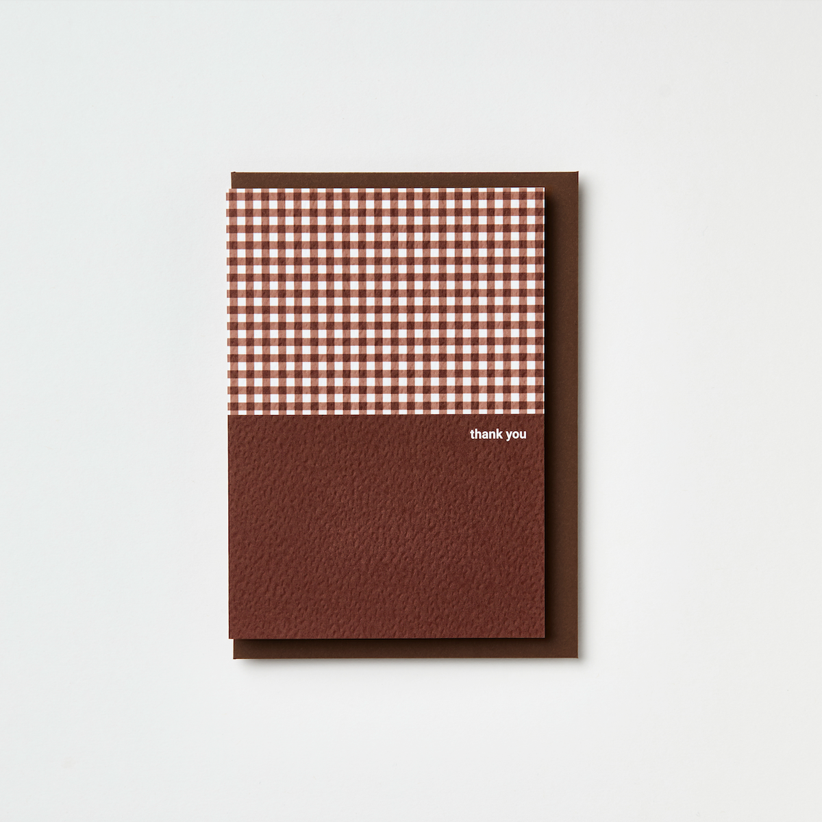 BURGUNDY GINGHAM THANK YOU | CARD BY KINSHIPPED