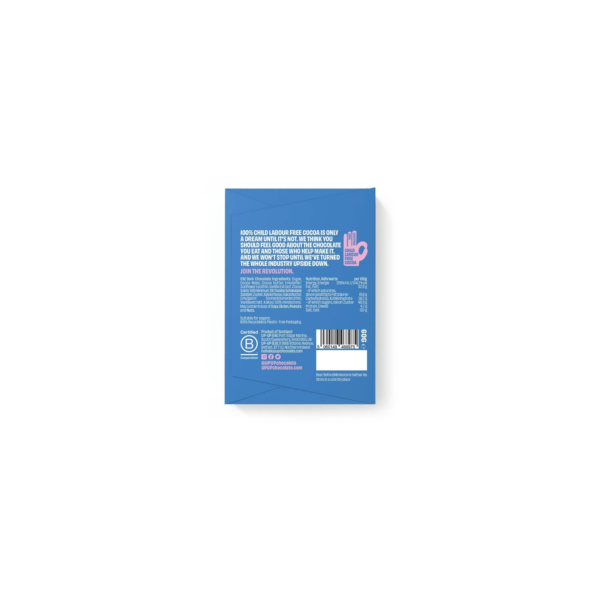 DARK CHOCOLATE MINI CHOCOLATE BAR BY UP UP 60g - OTHERLETTERS