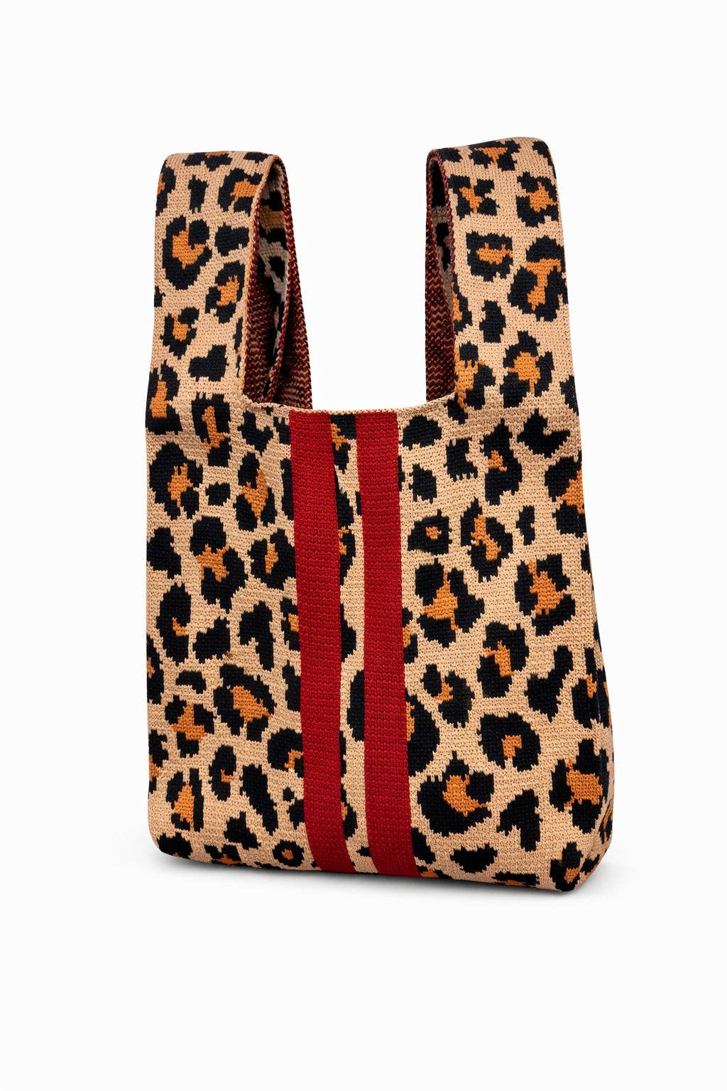 LEOPARD PRINT KNITTED BAG | MEDIUM