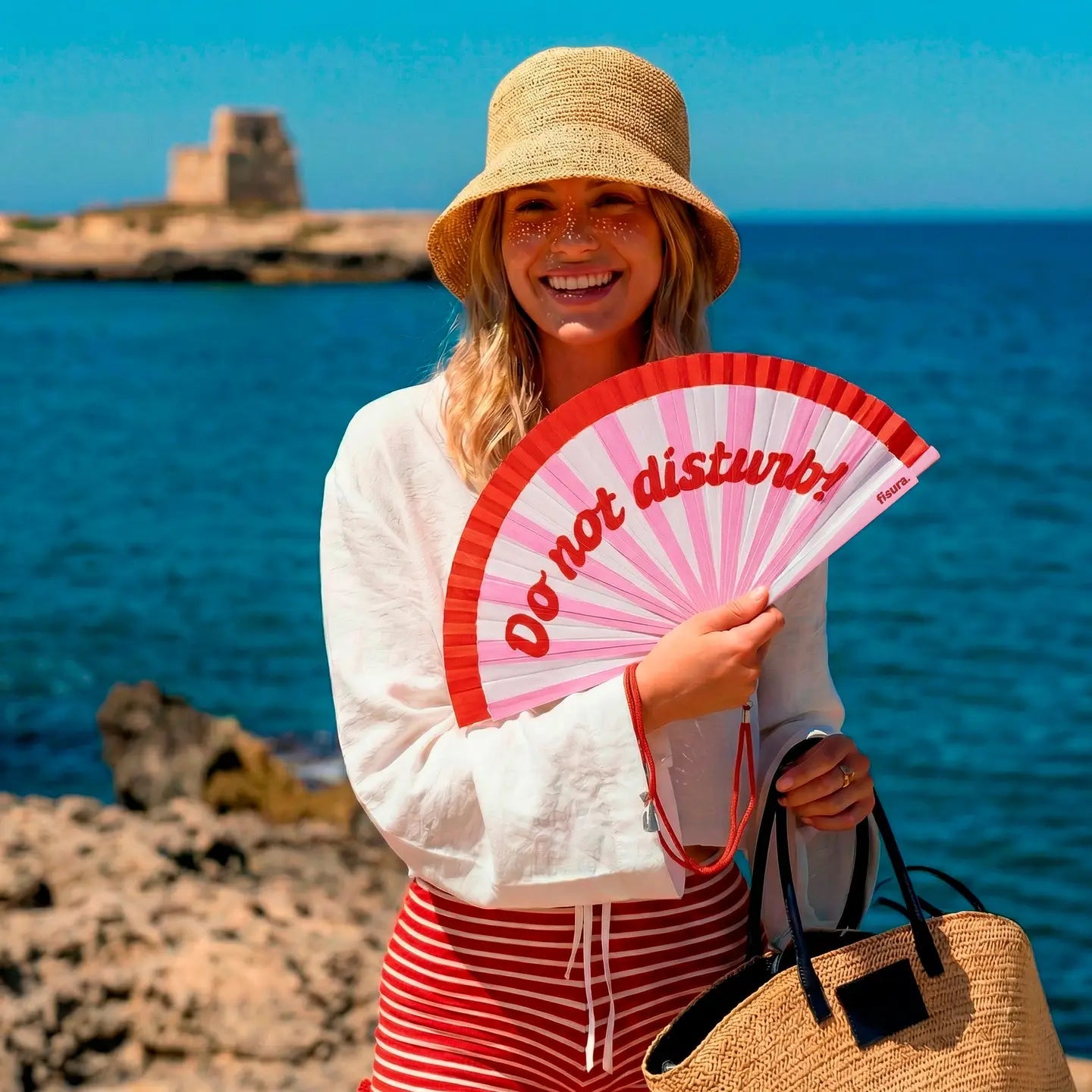 DO NOT DISTURB RED & WHITE HAND FAN - OTHERLETTERS