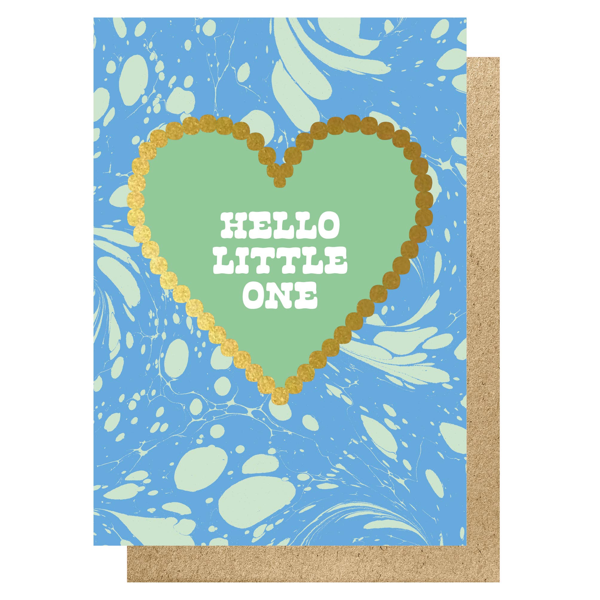 HELLO LITTLE ONE MARBLE PRINT FOIL | CARD BY LUCKY INK