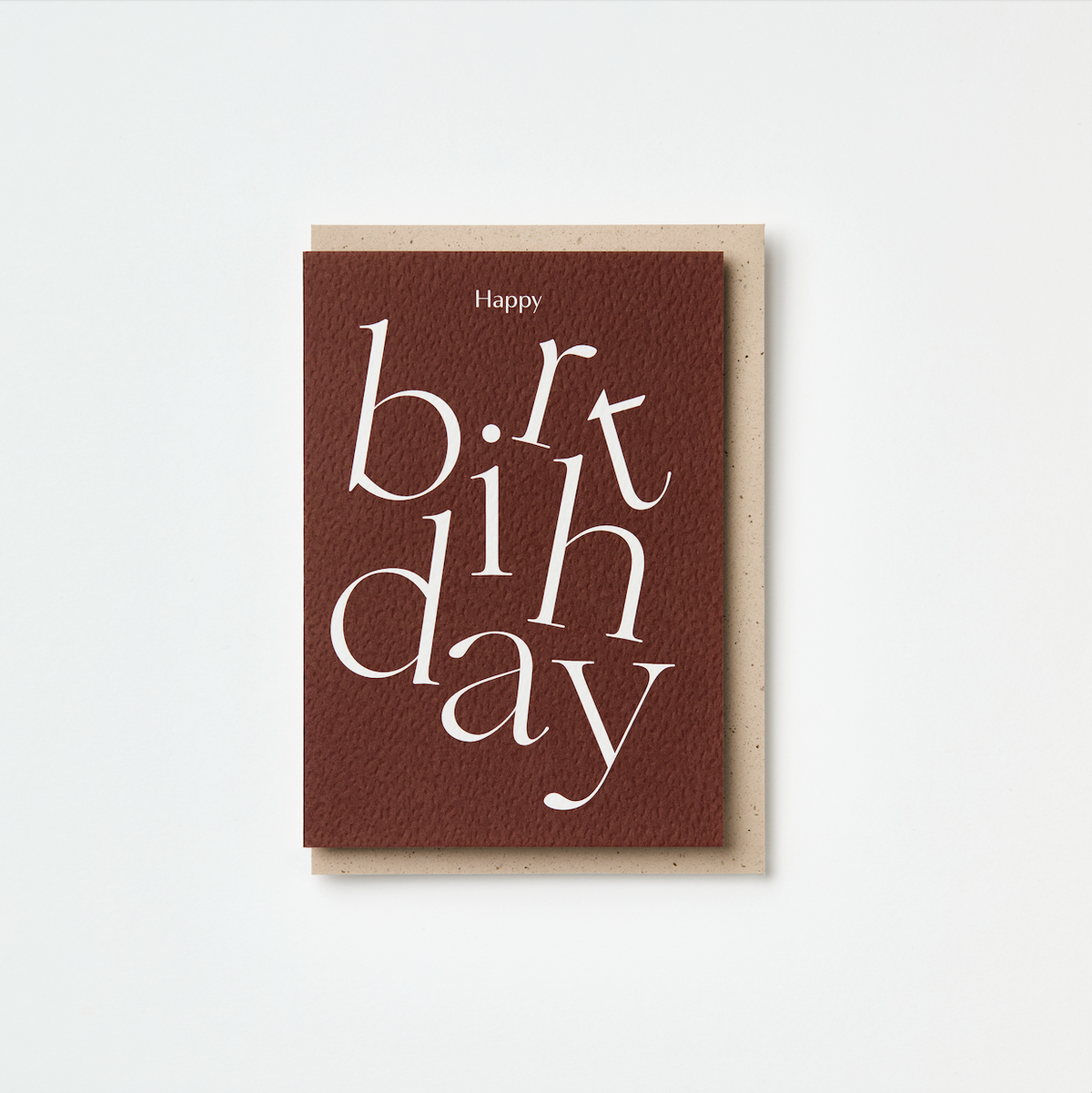 BURGUNDY SERIF TYPE HAPPY BIRTHDAY | CARD BY KINSHIPPED