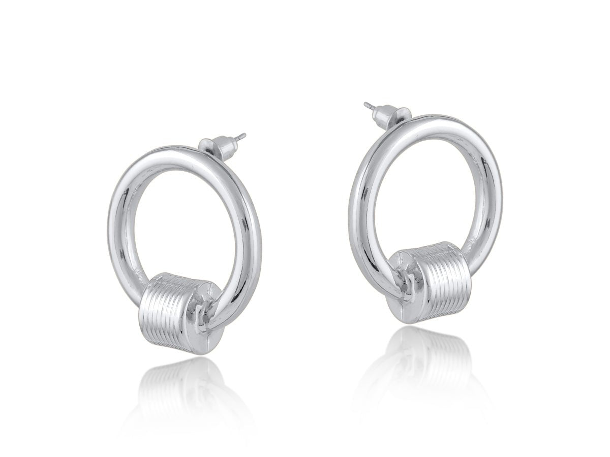FAY CIRCLE STUD EARRINGS | SILVER - OTHERLETTERS