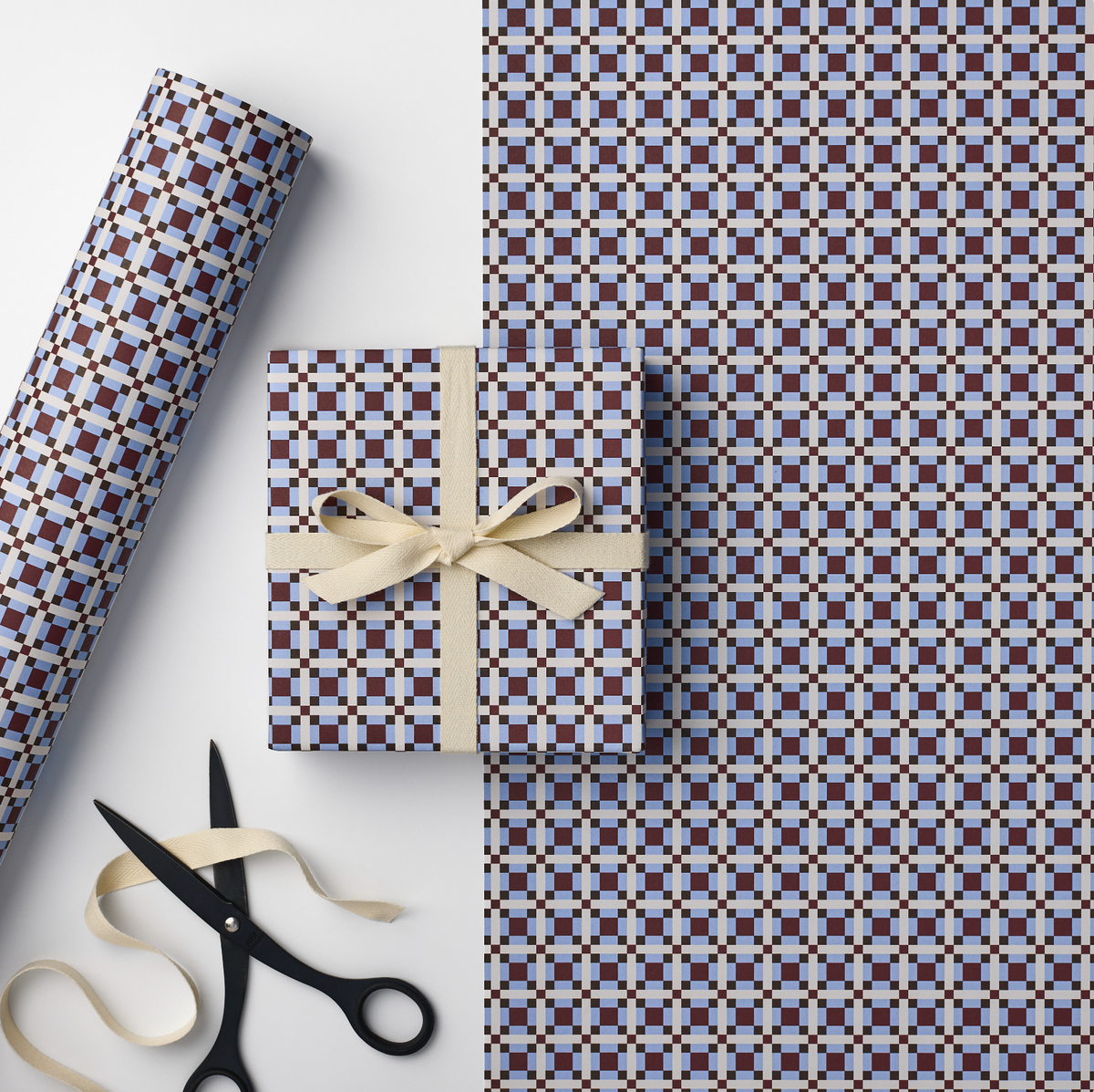 MULTICOLOURED TILE WRAPPING PAPER | 3 SHEETS ROLLED