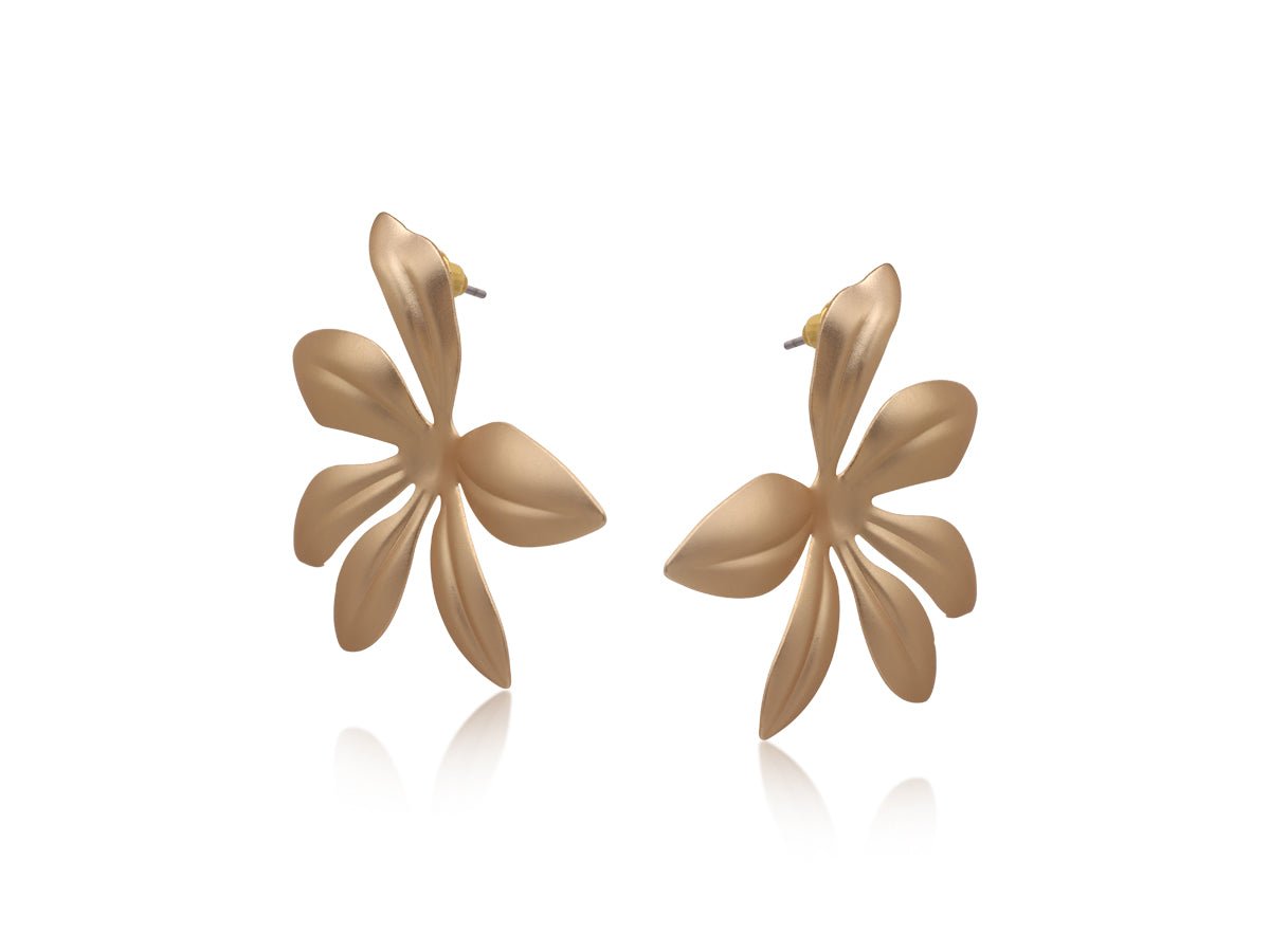 GINEVRA CUT OUT MATTE FLOWER EARRINGS | GOLD - OTHERLETTERS