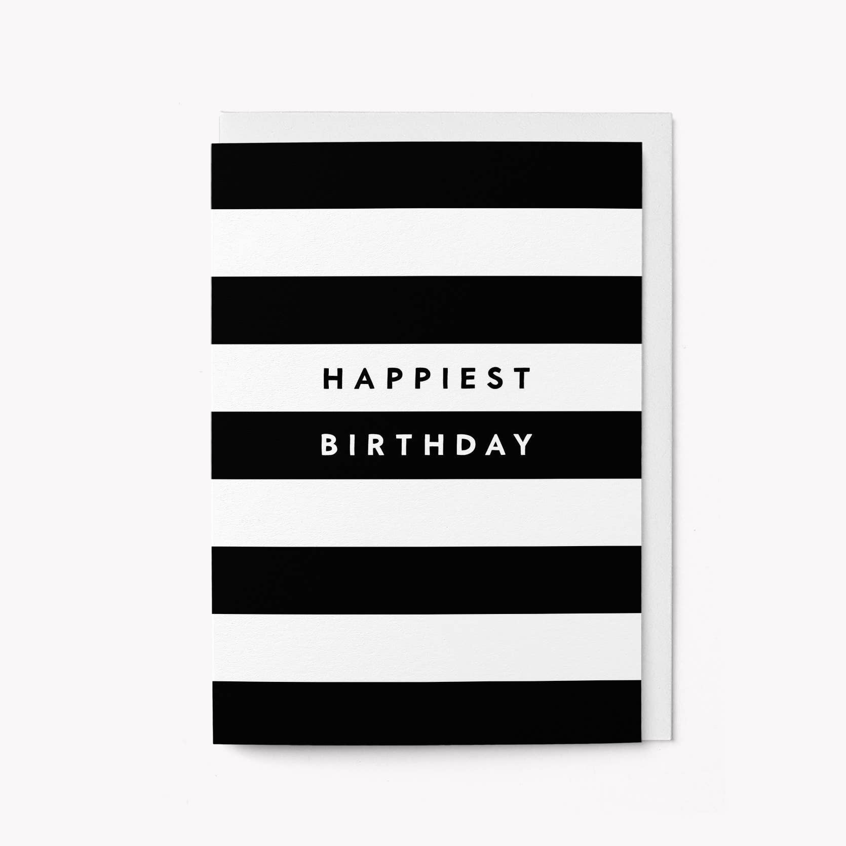 HAPPIEST BIRTHDAY (BLACK & WHITE) | CARD BY GRAPHIC FACTORY - OTHERLETTERS