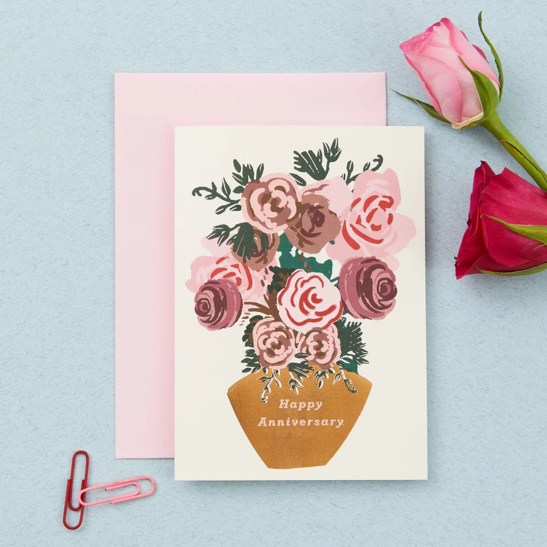 HAPPY ANNIVERSARY (VASE WITH FLOWERS) | CARD BY TYPE AND STORY - OTHERLETTERS