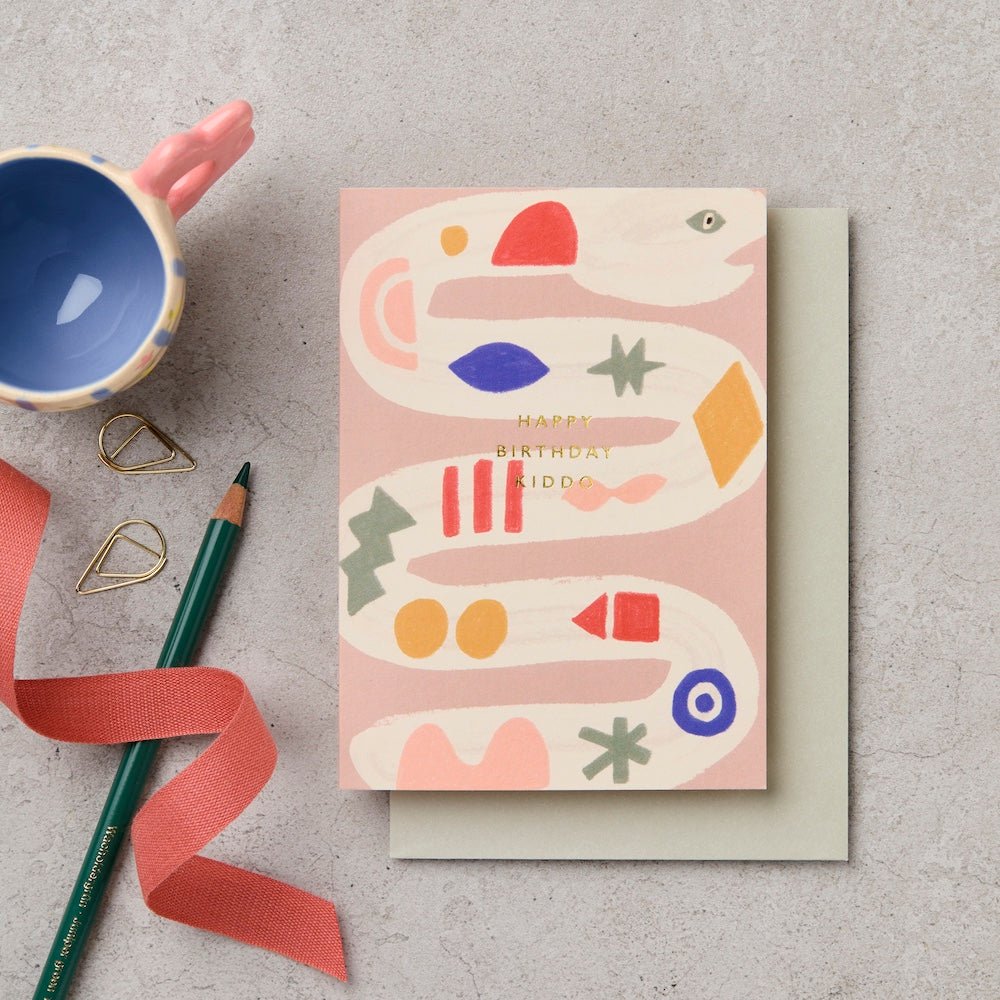 HAPPY BIRTHDAY KIDDO SNAKE | CARD BY KATIE LEAMON - OTHERLETTERS