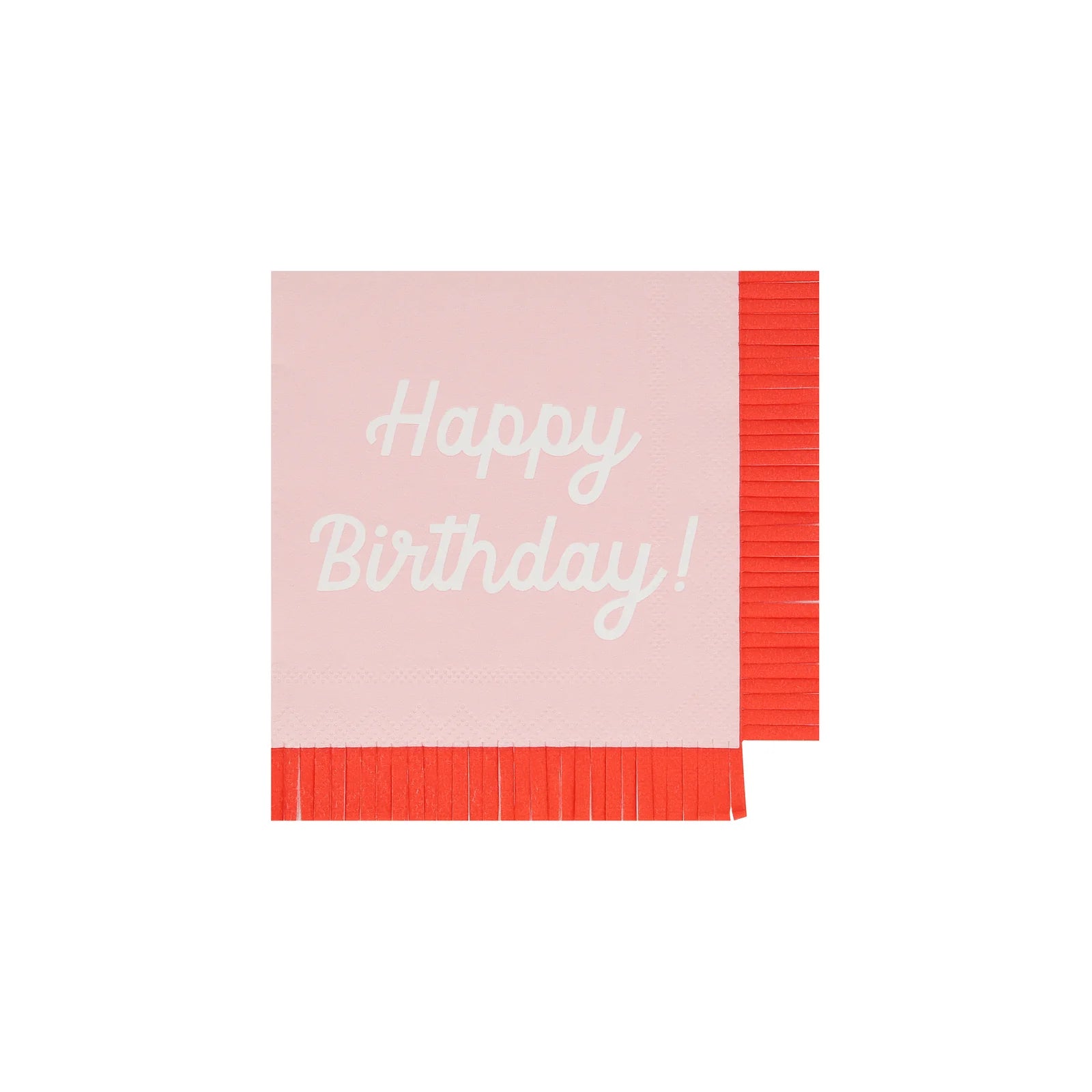 HAPPY BIRTHDAY SCRIPT FRINGE NAPKINS - OTHERLETTERS