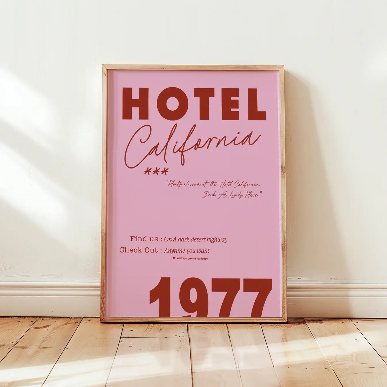 HOTEL CALIFORNIA A4 PRINT | FANCLUB PRINTS| - OTHERLETTERS