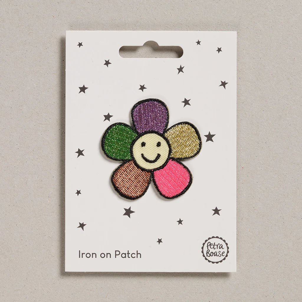 IRON ON BADGE | HAPPY FLOWER - OTHERLETTERS