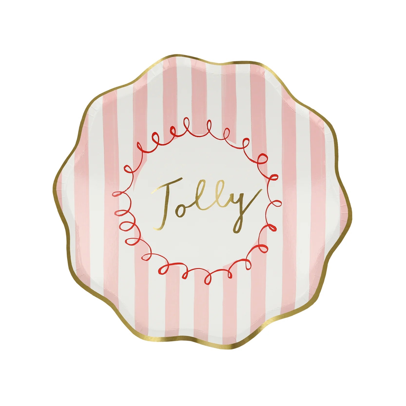 Jolly striped mix paper plates stacked together