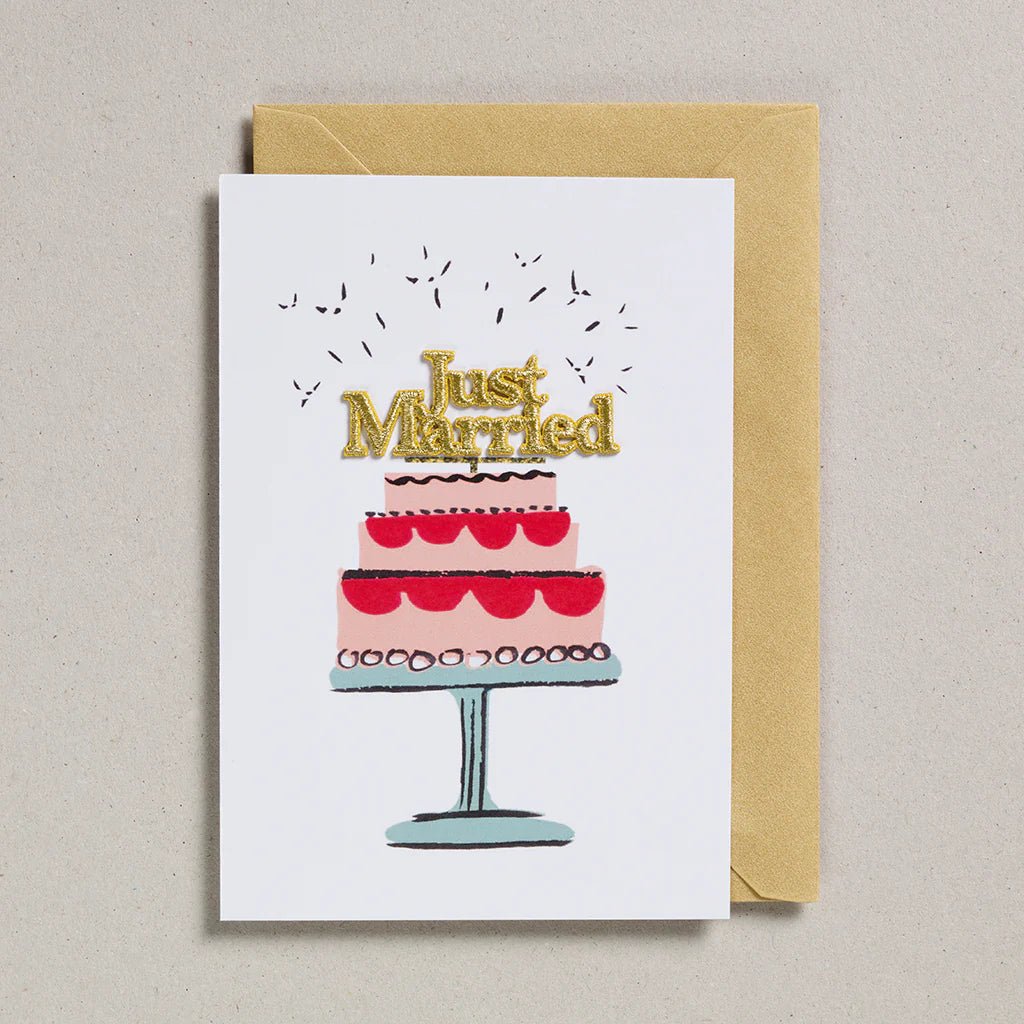 JUST MARRIED STRAWBERRY CAKE | CARD BY PETRA BOASE - OTHERLETTERS