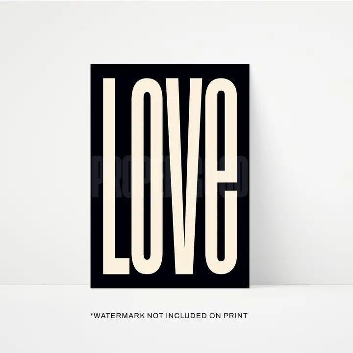 LOVE BLACK & WHITE | PRINT BY PROPER GOOD - OTHERLETTERS