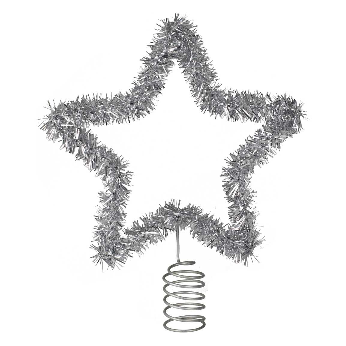 SILVER TINSEL TREE TOPPER