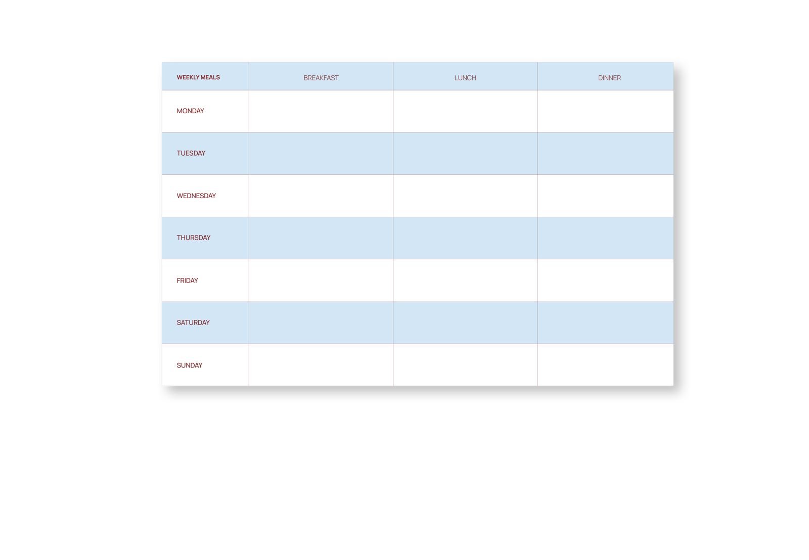 MEAL PLANNER - OTHERLETTERS