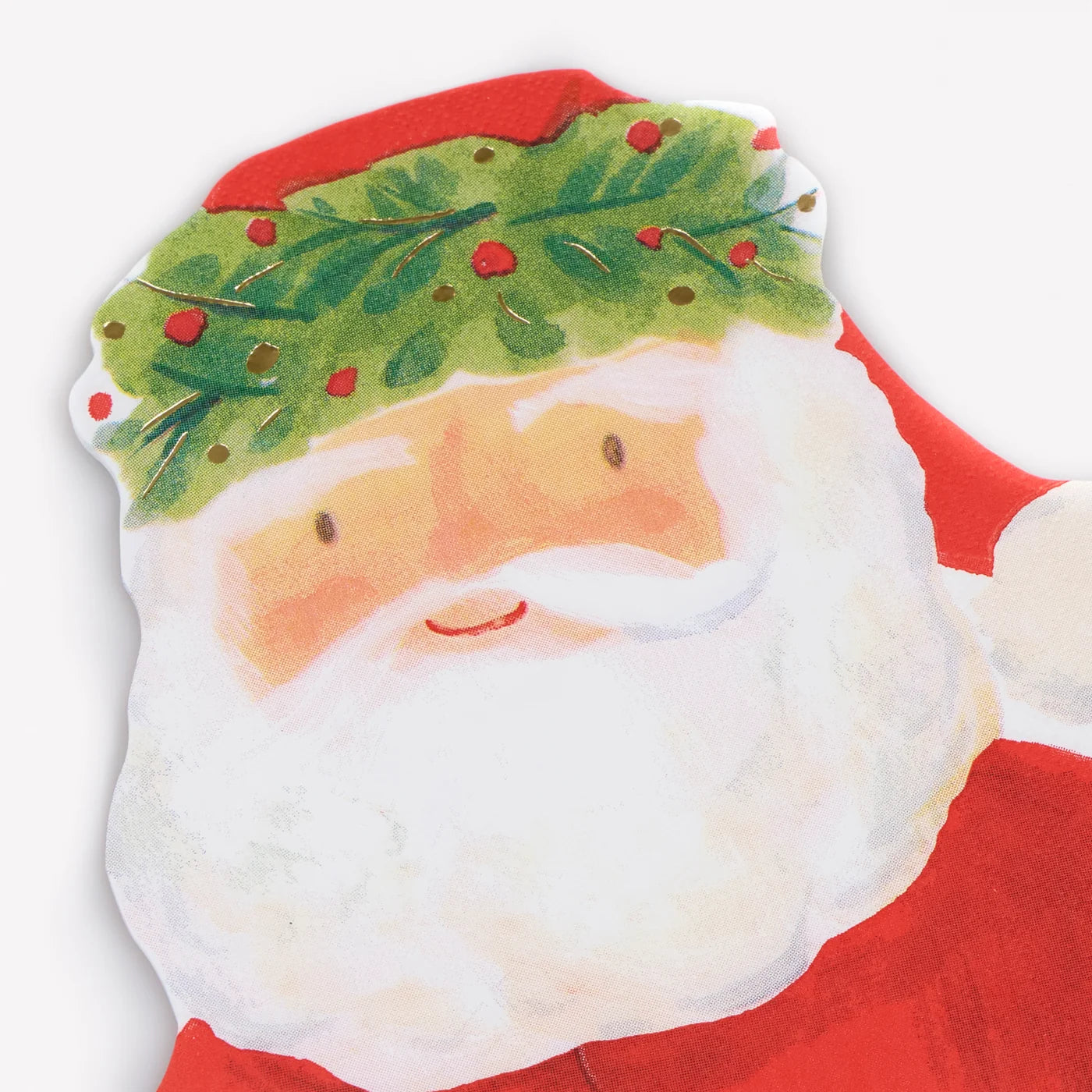 Painterly Santa napkins in 3 ply paper, pack of 16