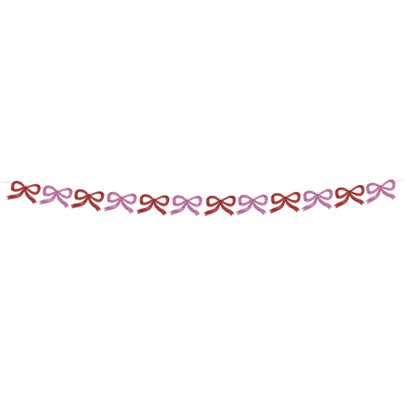 RED & PINK GLITTER BOW GARLAND