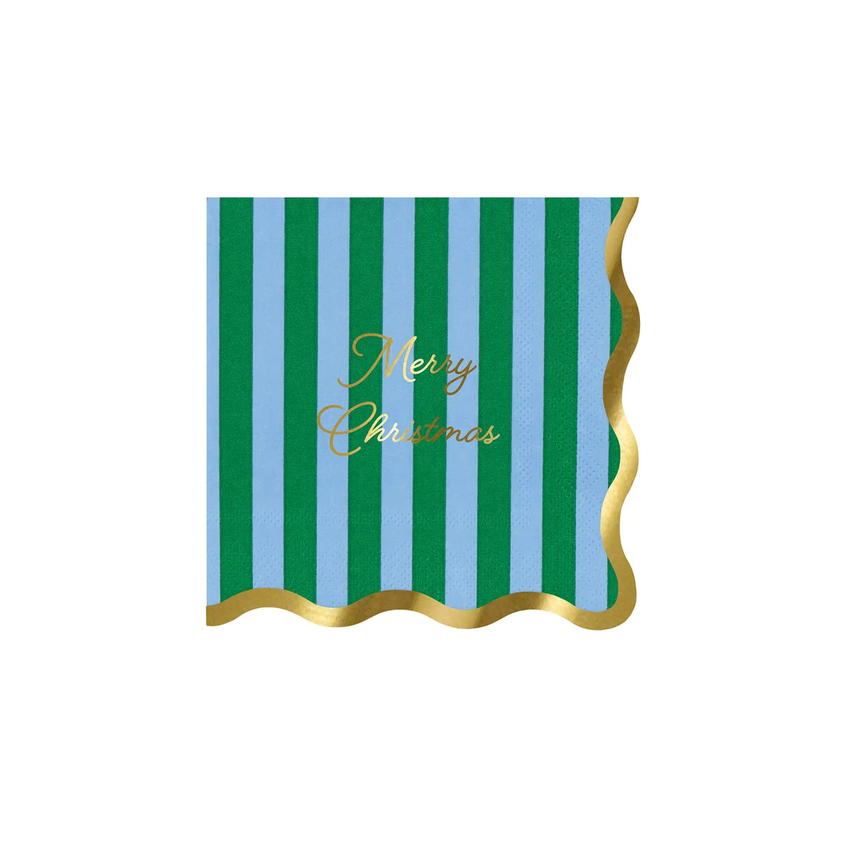 Merry Christmas napkins in mint and red stripes