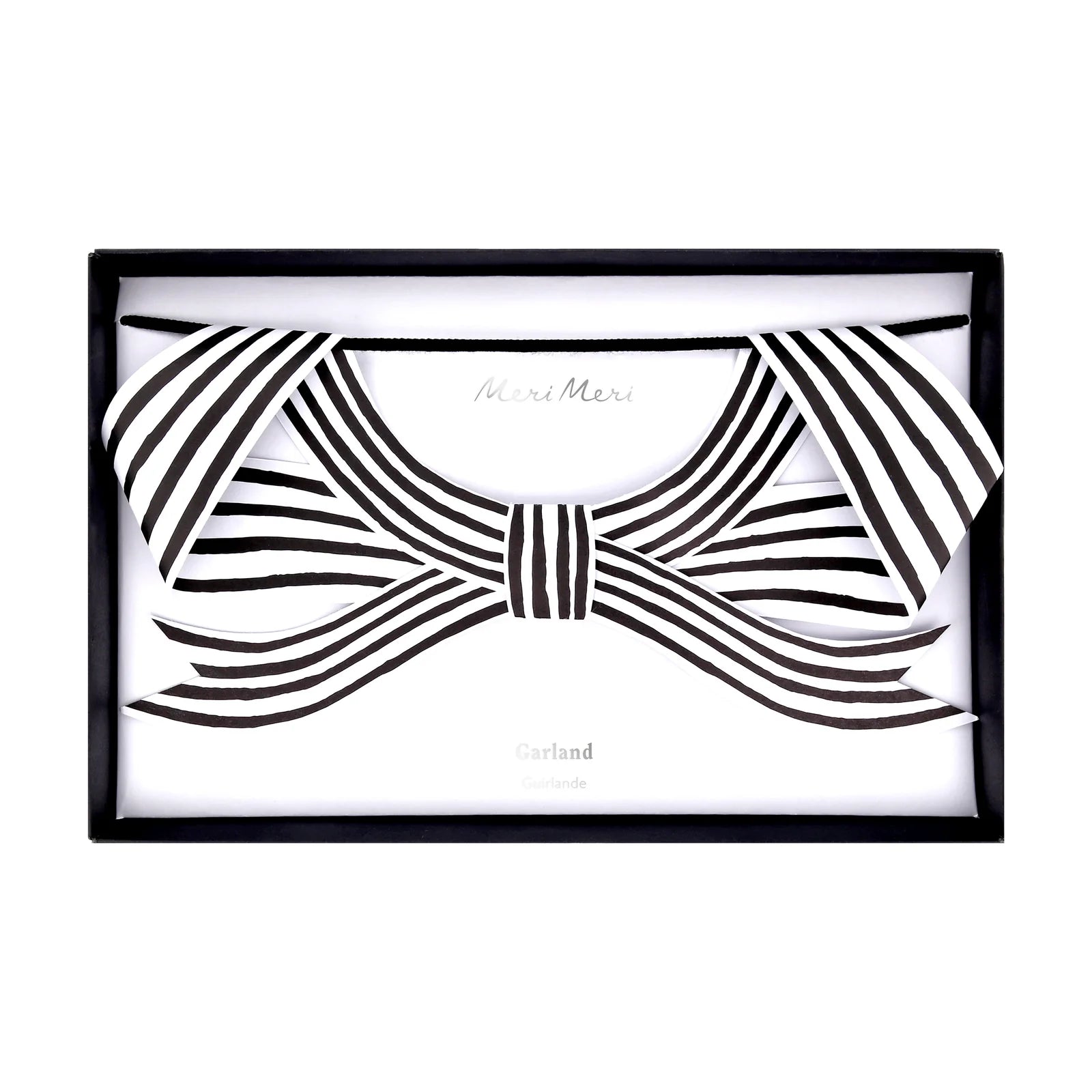 BLACK & WHITE STRIPY BOW GARLAND - OTHERLETTERS