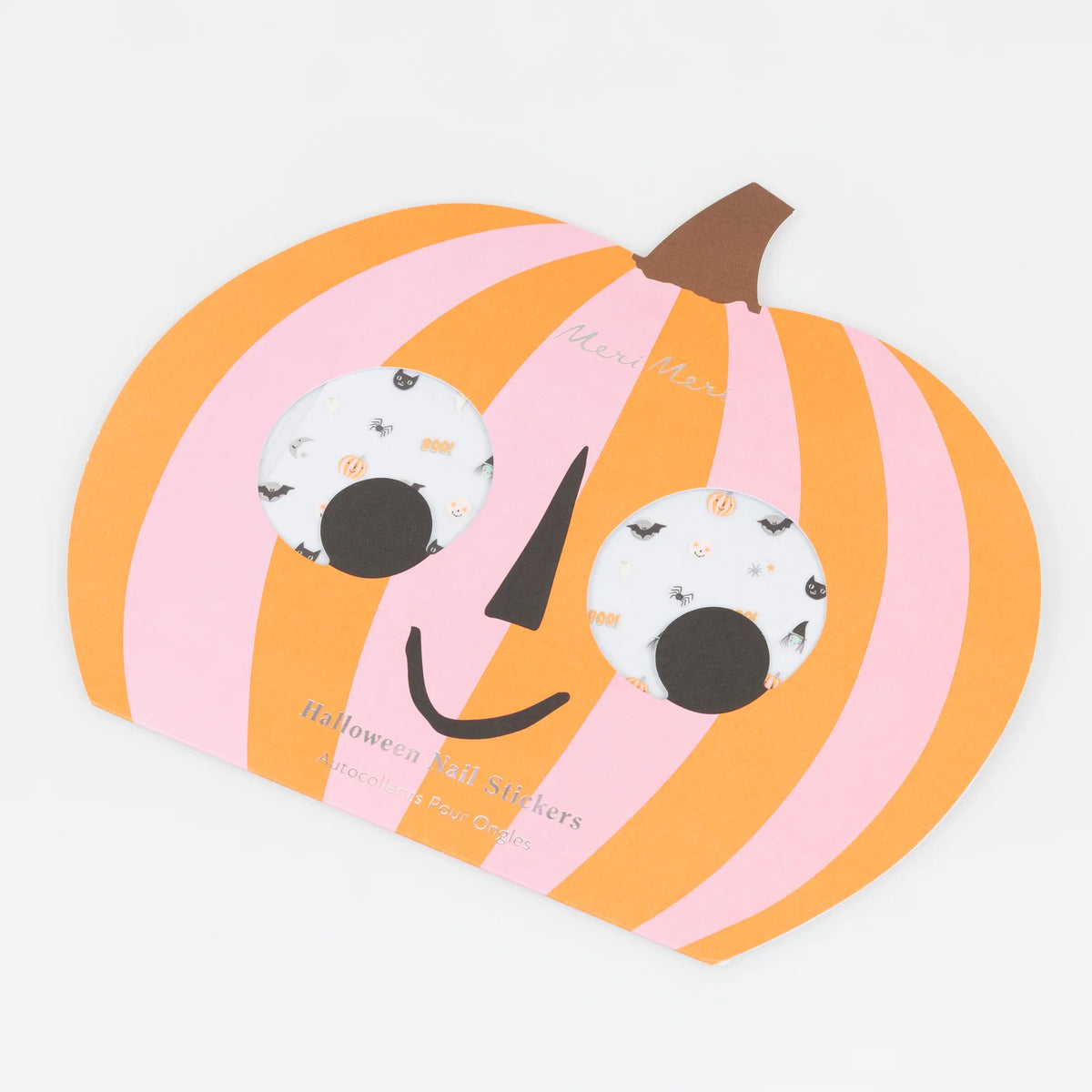 Halloween nail stickers showing cats, bats, skulls and ghosts